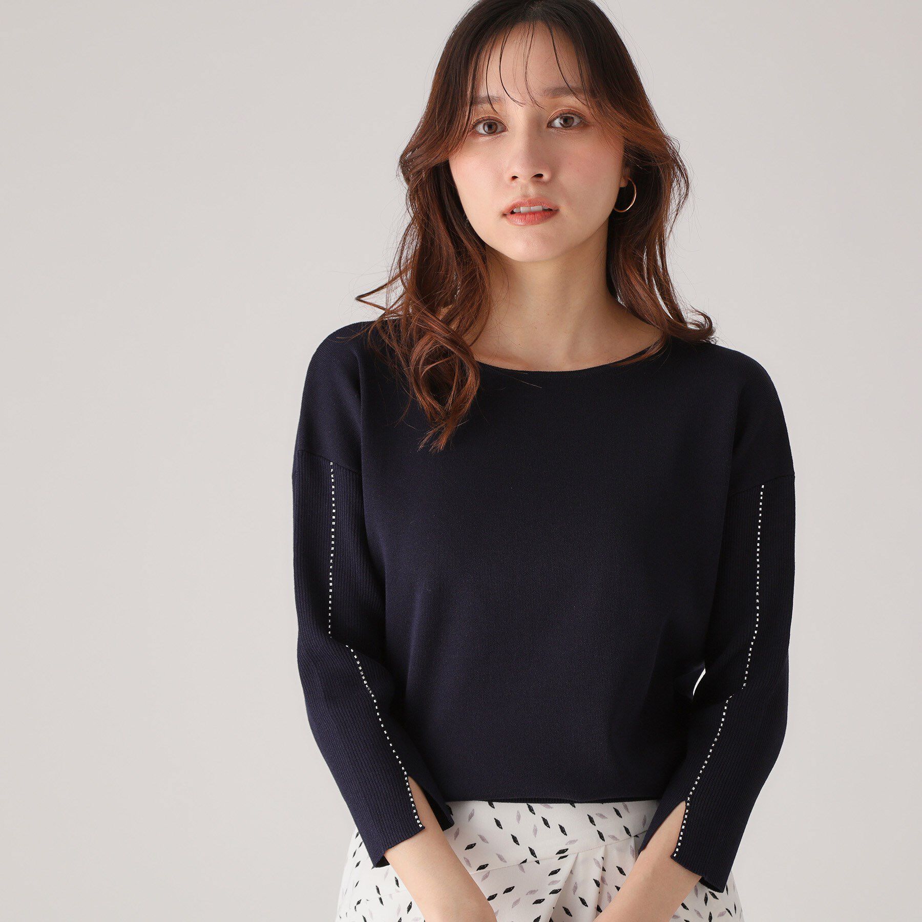 COUP DE CHANCE「【洗える】ビーズ刺しゅうニットトップス」|ニット・セーター|