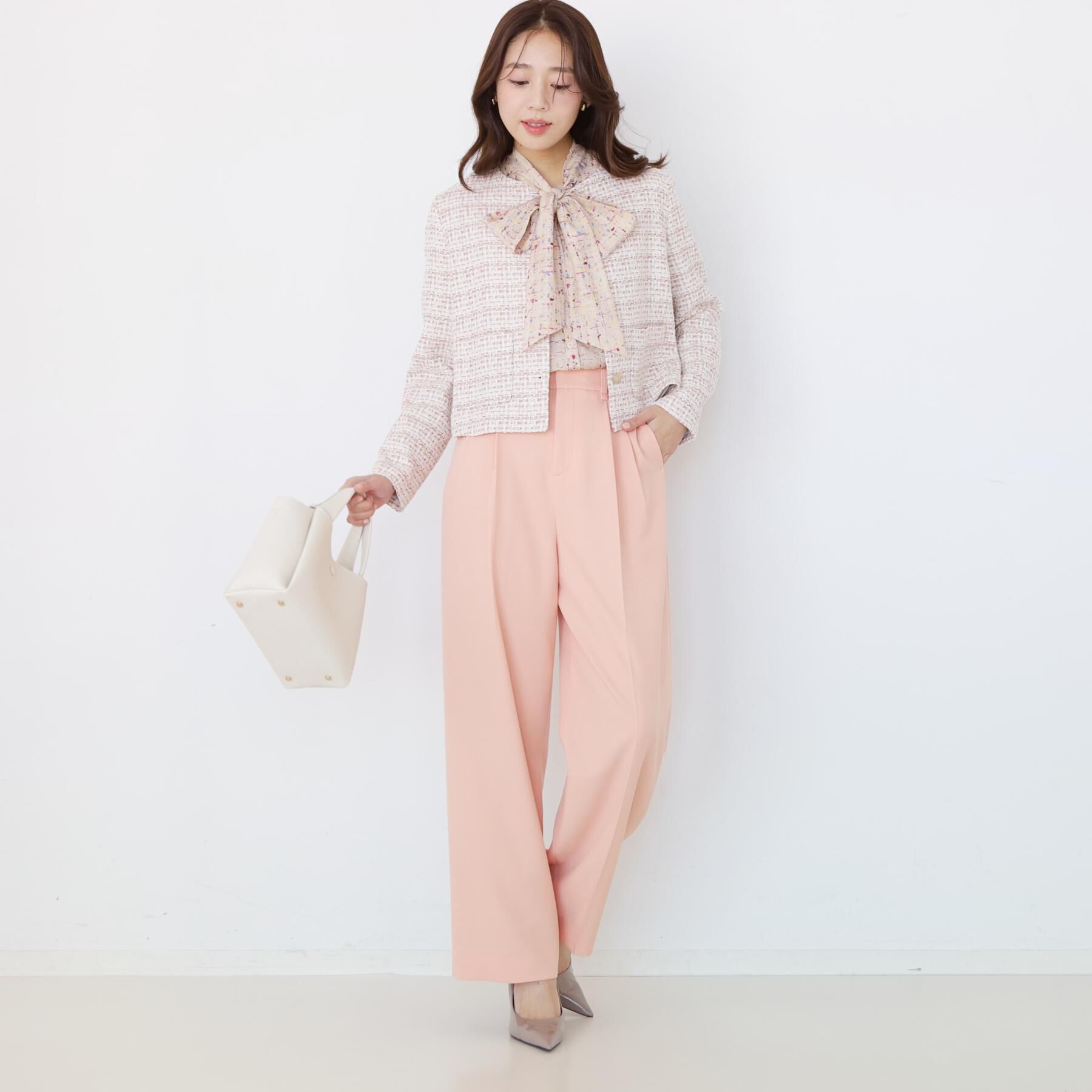 COUP DE CHANCE「【ON/OFF着回し】カラーツイードジャケット」|ノーカラージャケット|