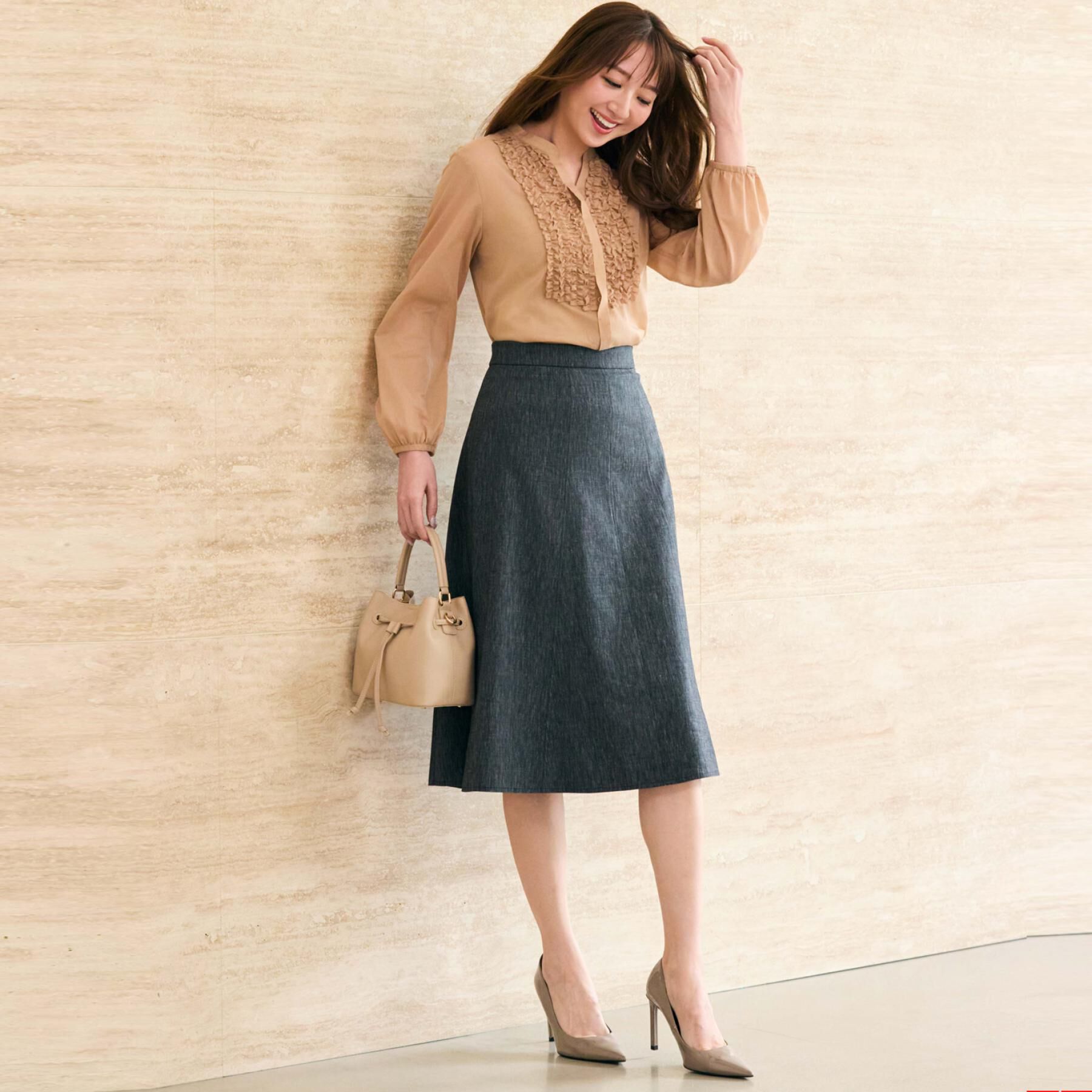 COUP DE CHANCE「【手洗い可／日本製】麻混フレアースカート」|スカート|