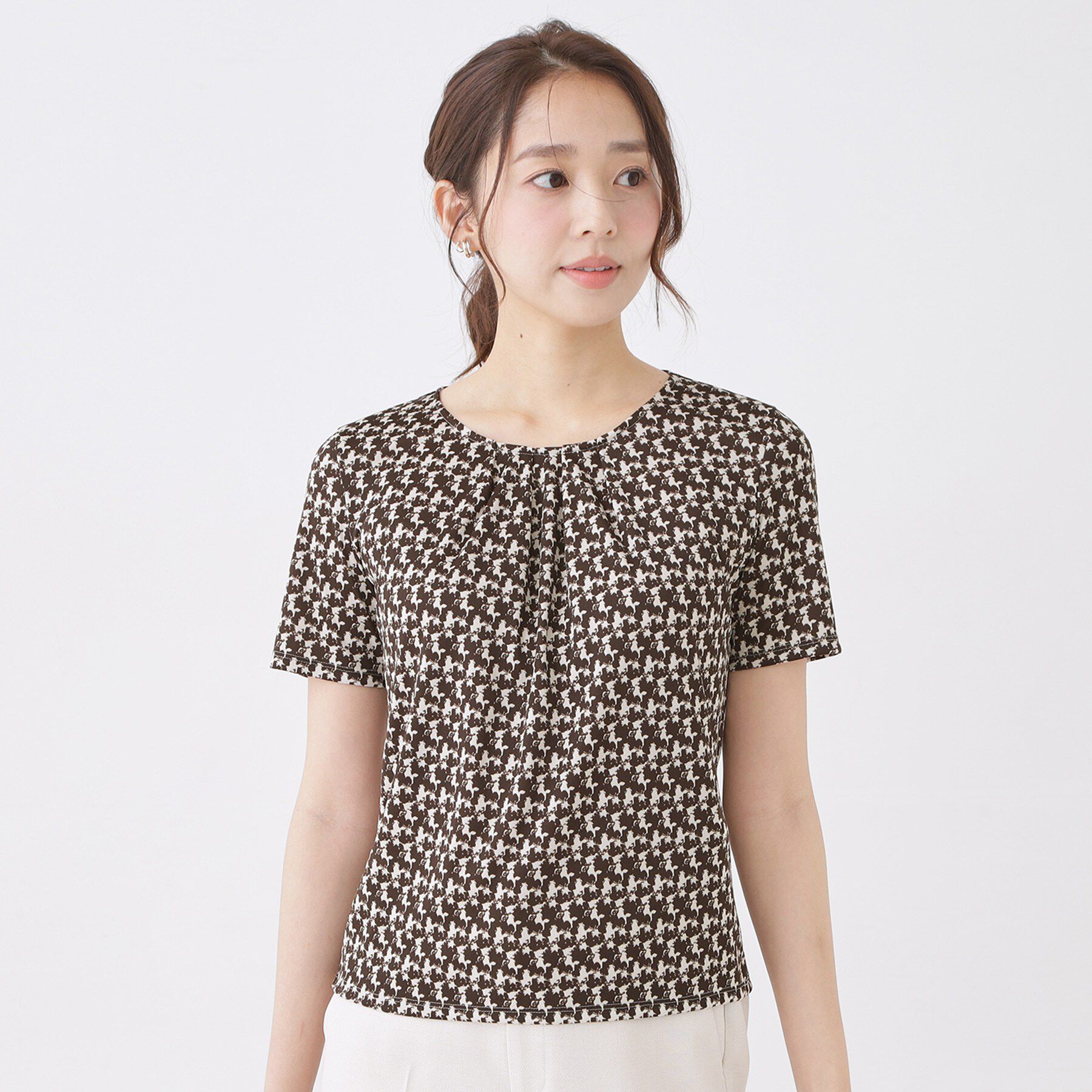 COUP DE CHANCE「【手洗い可/日本製/セットアップ可】幾何柄カットソー」|Tシャツ・カットソー|