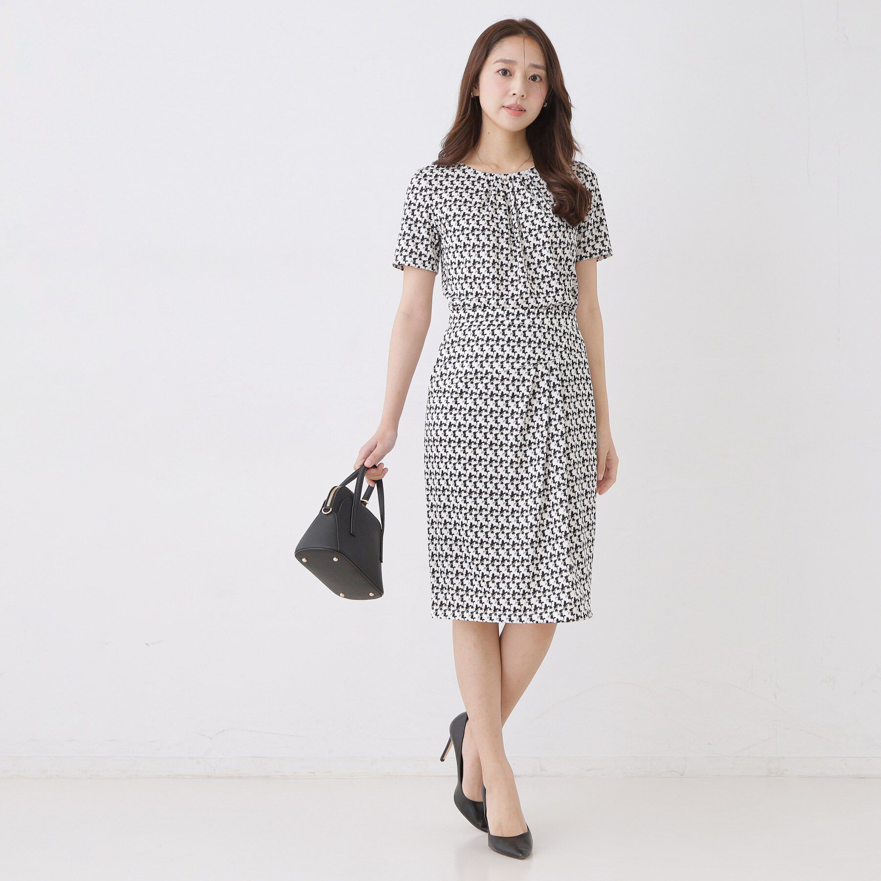 COUP DE CHANCE「【手洗い可／日本製／セットアップ可】幾何柄タイトスカート」|スカート|