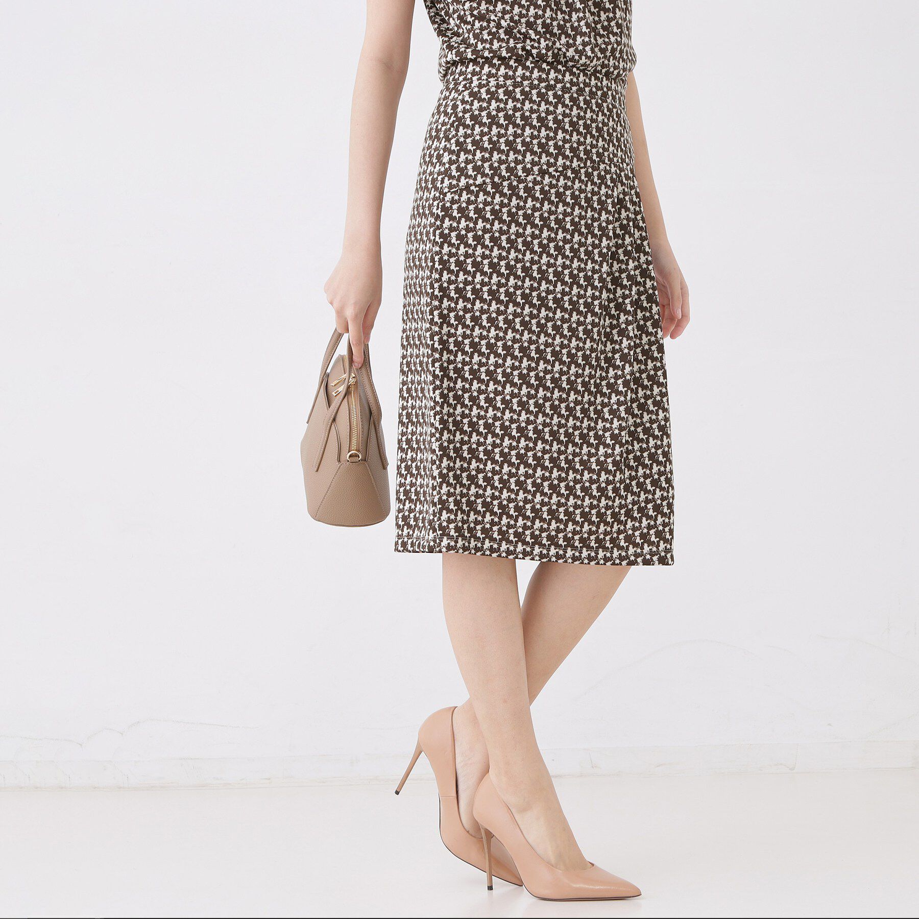 COUP DE CHANCE「【手洗い可／日本製／セットアップ可】幾何柄タイトスカート」|スカート|