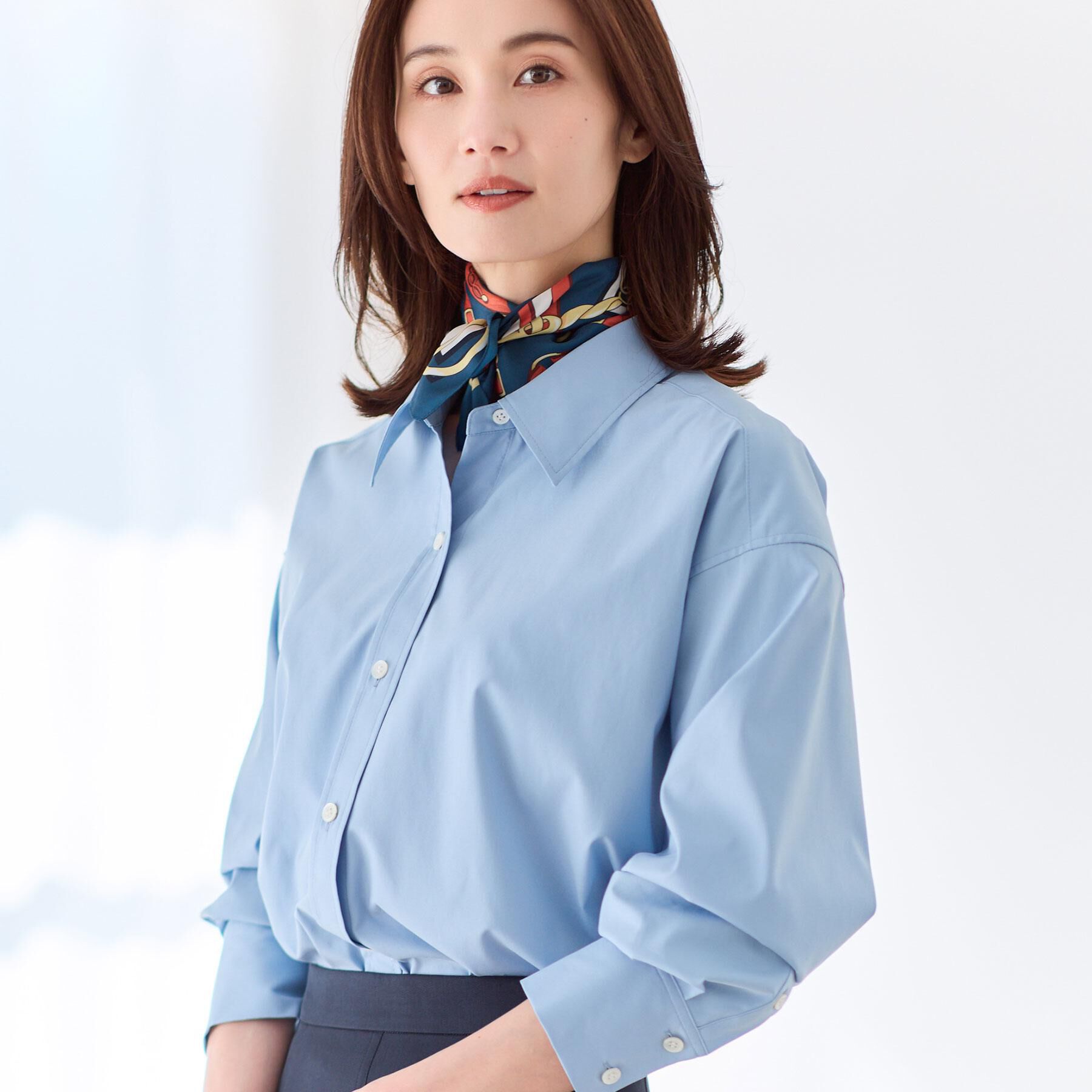 Reflect「【羽織りにも◎】タイプライタービッグシャツ」|シャツ・ブラウス|サックスブルー(09