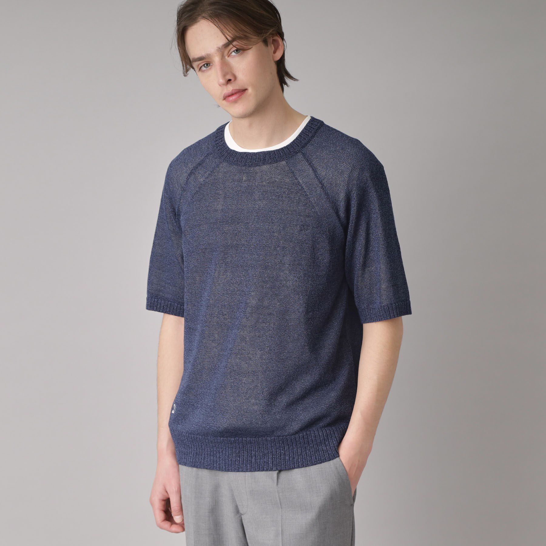 DRESSTERIOR「ペーパーコットン ハーフスリーブニット」|ニット・セーター|