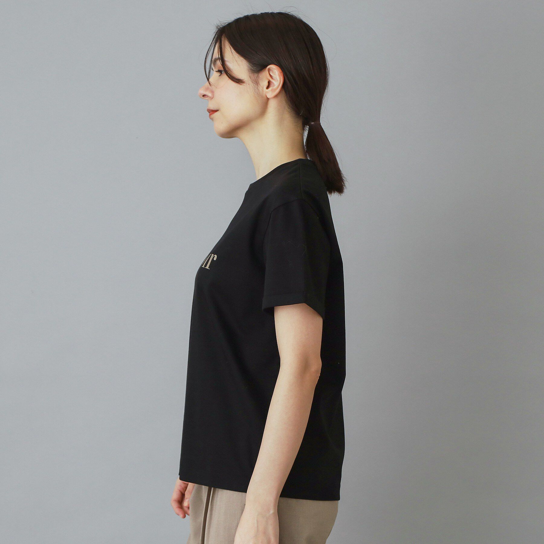 DRESSTERIOR「【接触冷感／抗菌防臭／消臭】アイスクリアコットン Bonsoir ロゴTシャツ」|Tシャツ・カットソー|