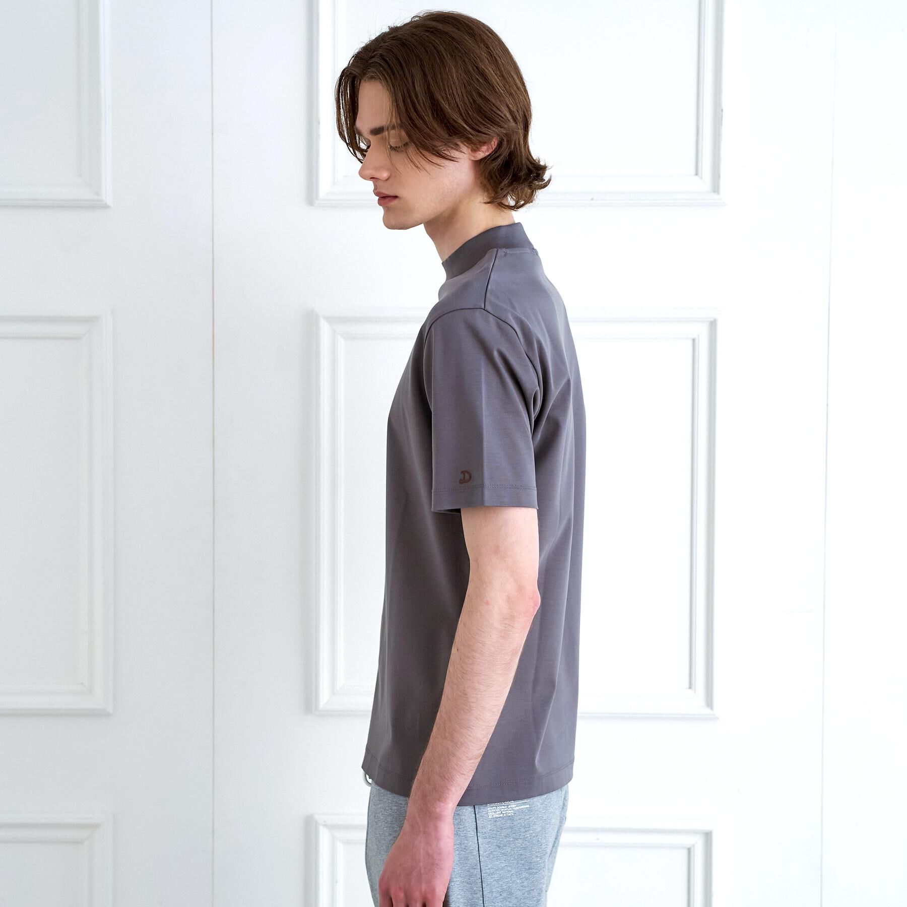 DRESSTERIOR「【接触冷感／抗菌防臭／消臭】ICE CLEAR COTTON モックネックTシャツ」|Tシャツ・カットソー|