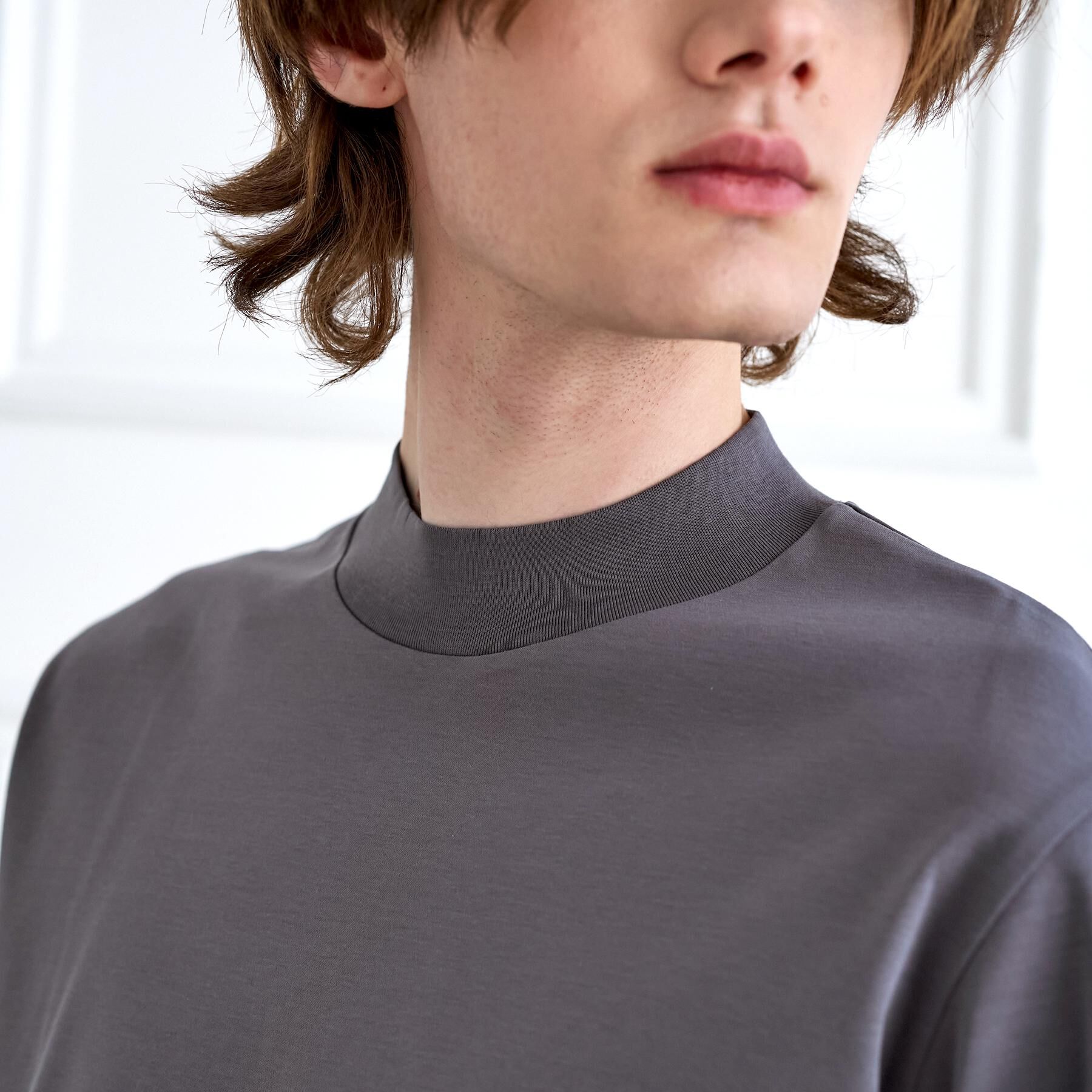 DRESSTERIOR「【接触冷感／抗菌防臭／消臭】ICE CLEAR COTTON モックネックTシャツ」|Tシャツ・カットソー|