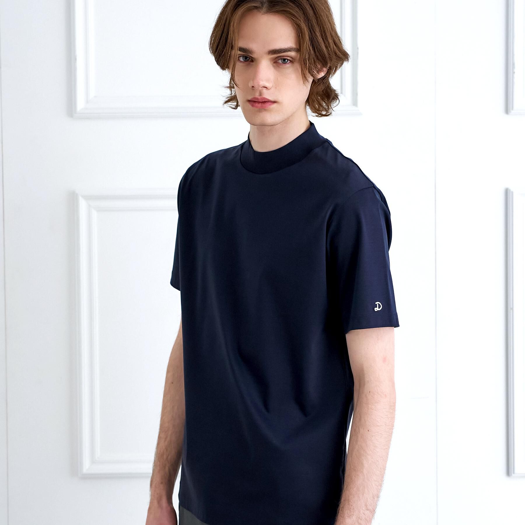 DRESSTERIOR「【接触冷感／抗菌防臭／消臭】ICE CLEAR COTTON モックネックTシャツ」|Tシャツ・カットソー|