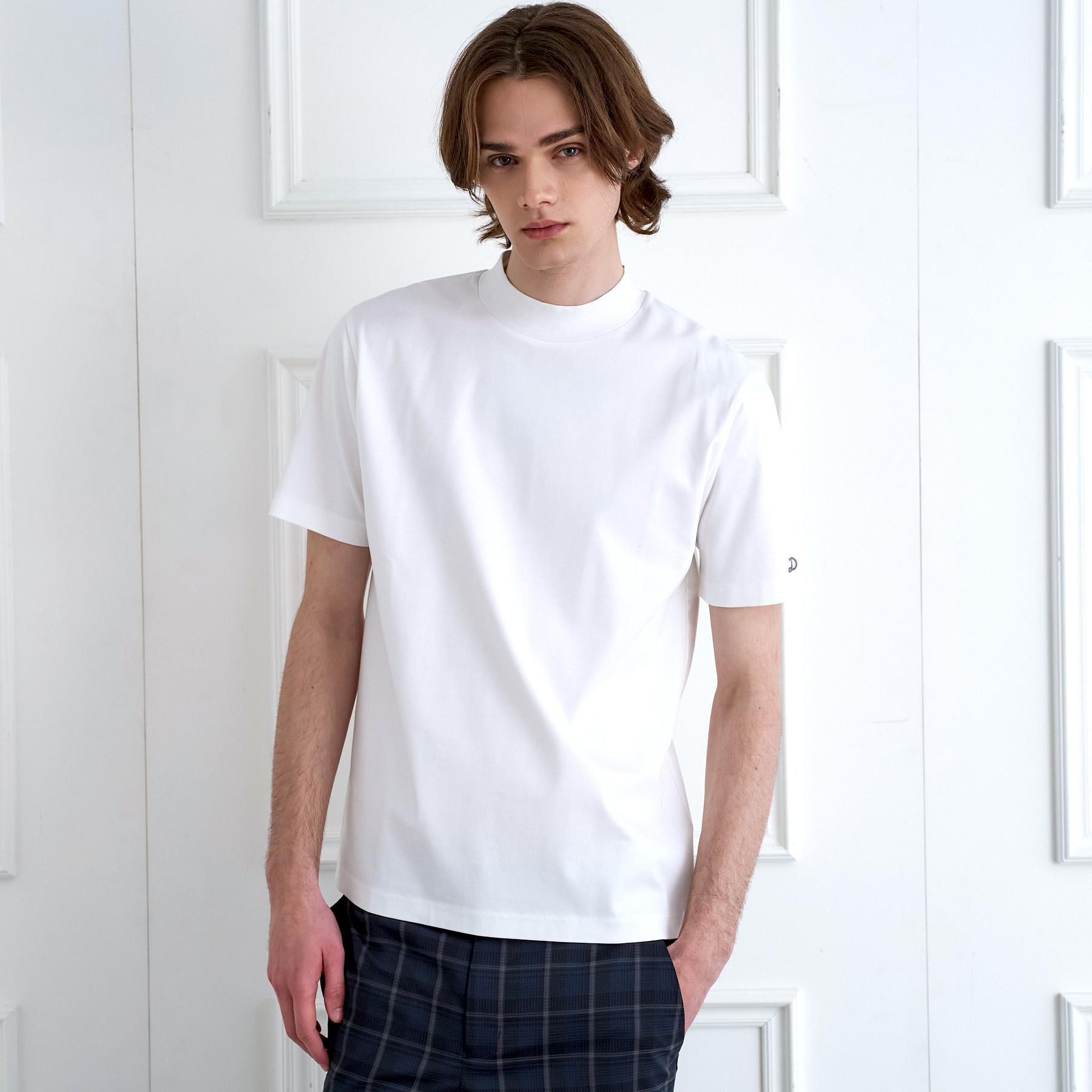 DRESSTERIOR「【接触冷感／抗菌防臭／消臭】ICE CLEAR COTTON モックネックTシャツ」|Tシャツ・カットソー|