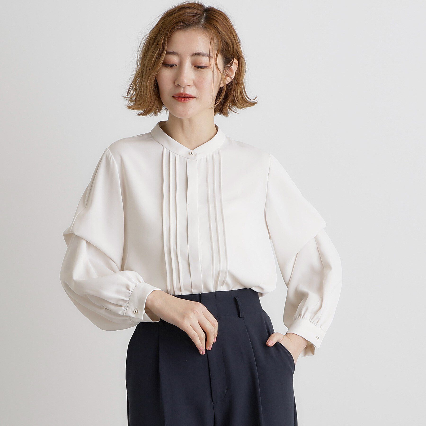 grove「2WAYタックスリーブブラウス」|シャツ・ブラウス|