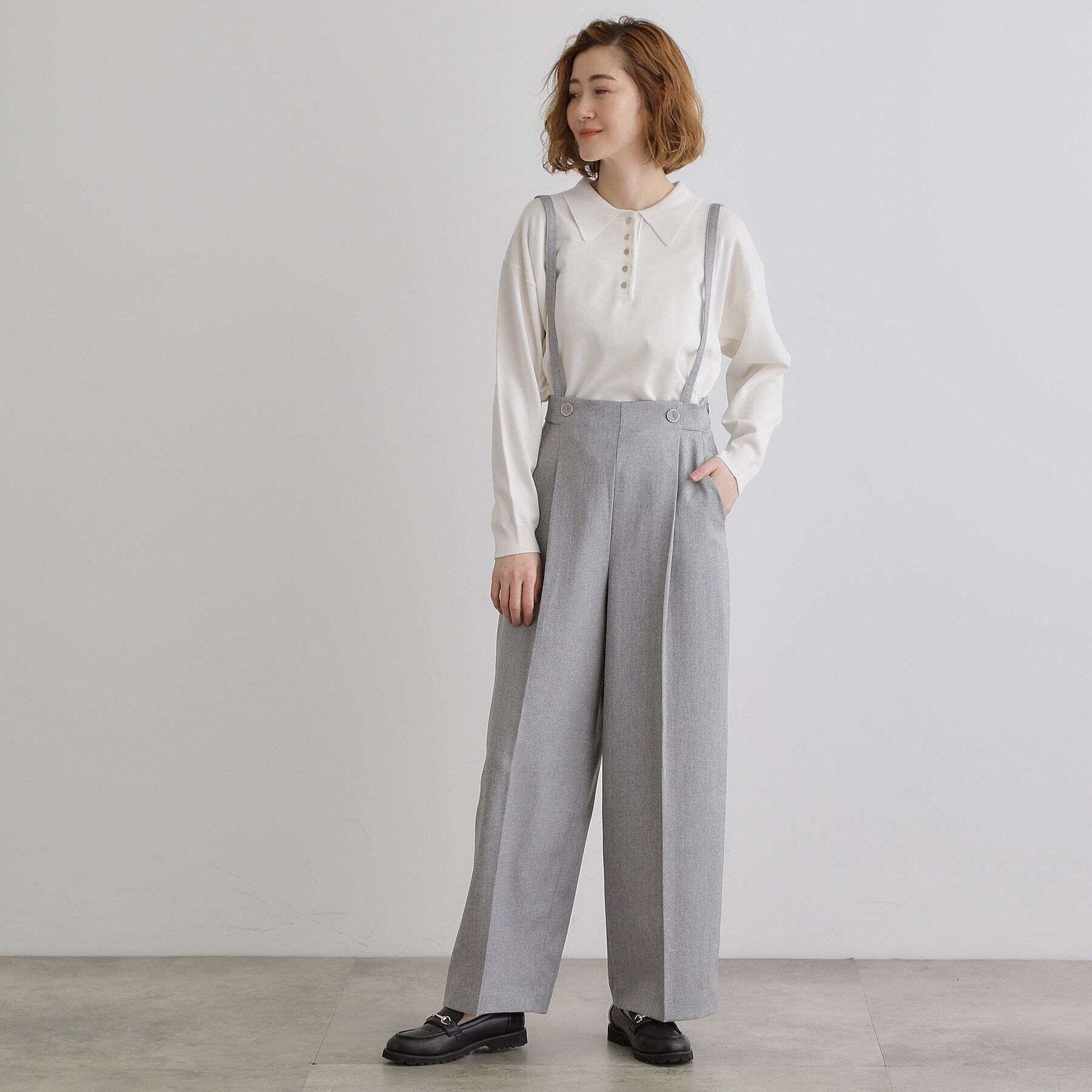 grove「2WAYショルダーストラップワイドパンツ」|その他|