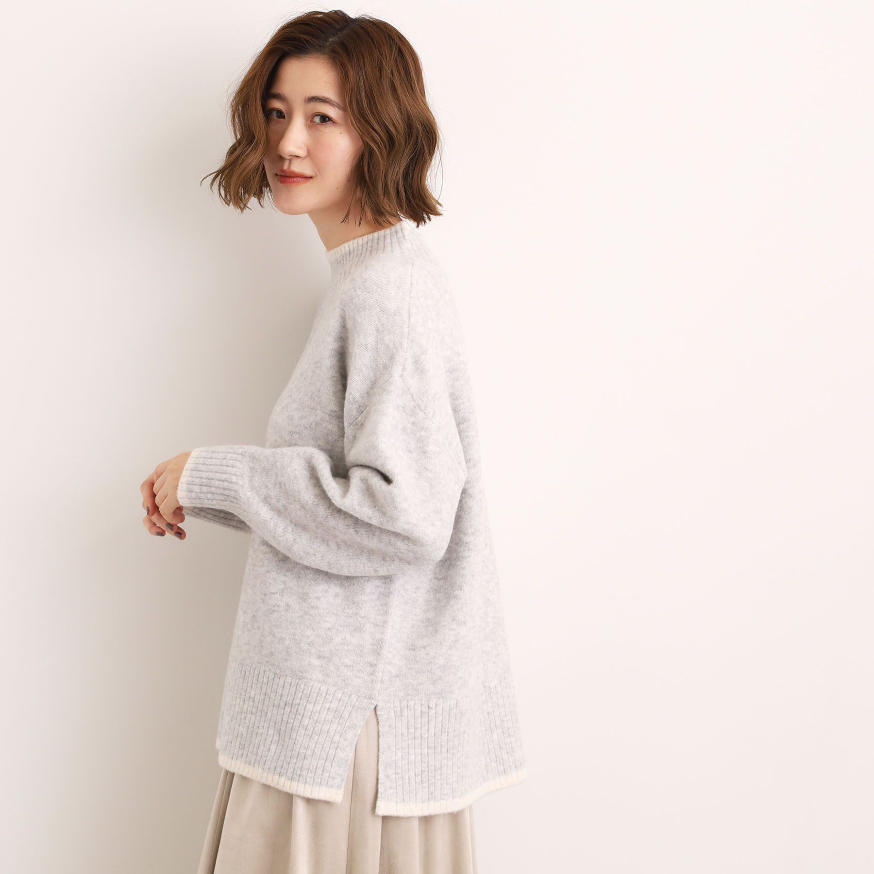 grove「【洗える】ふんわりウール混オーバーサイズニット」|ニット・セーター|