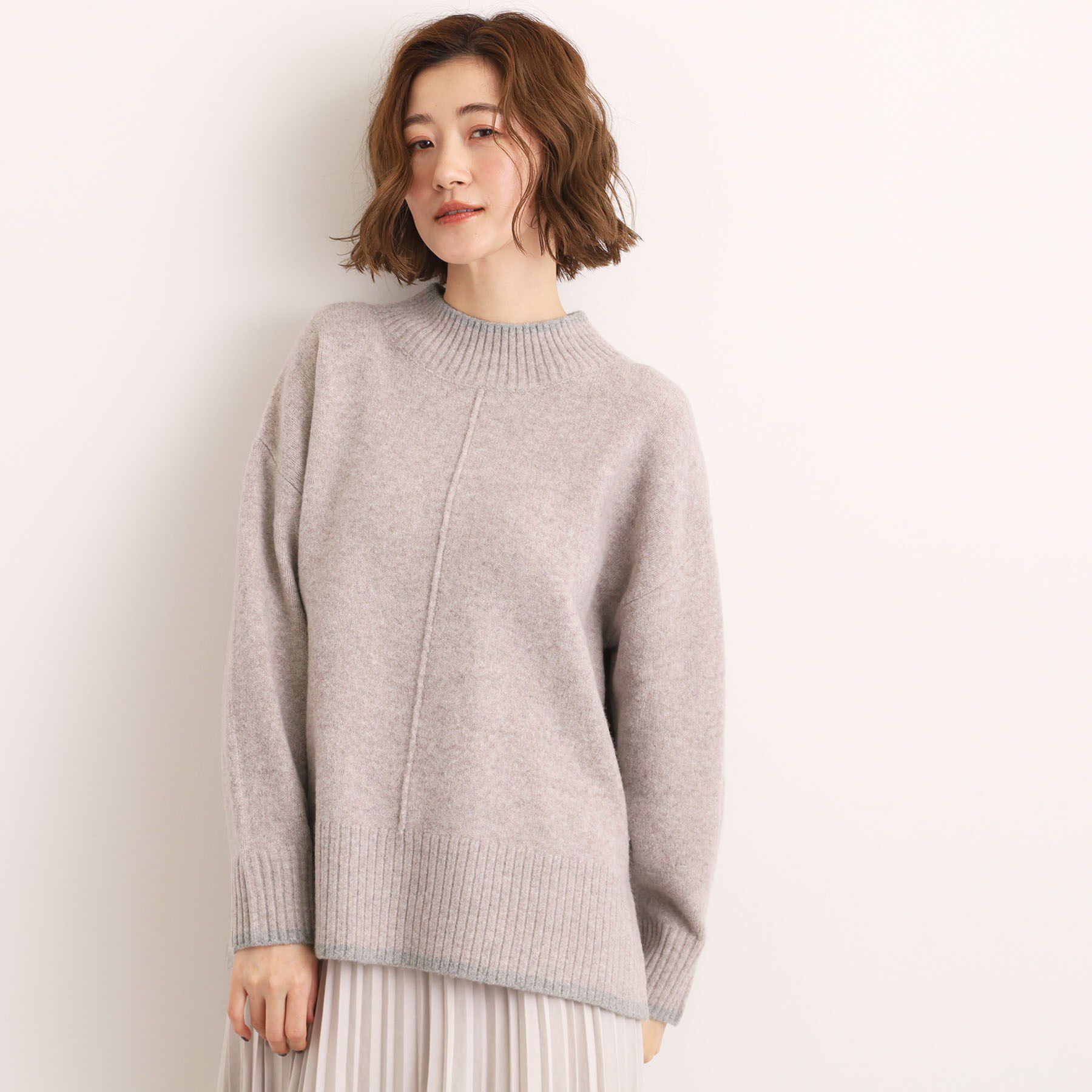 grove「【洗える】ふんわりウール混オーバーサイズニット」|ニット・セーター|ベージュ(052)
