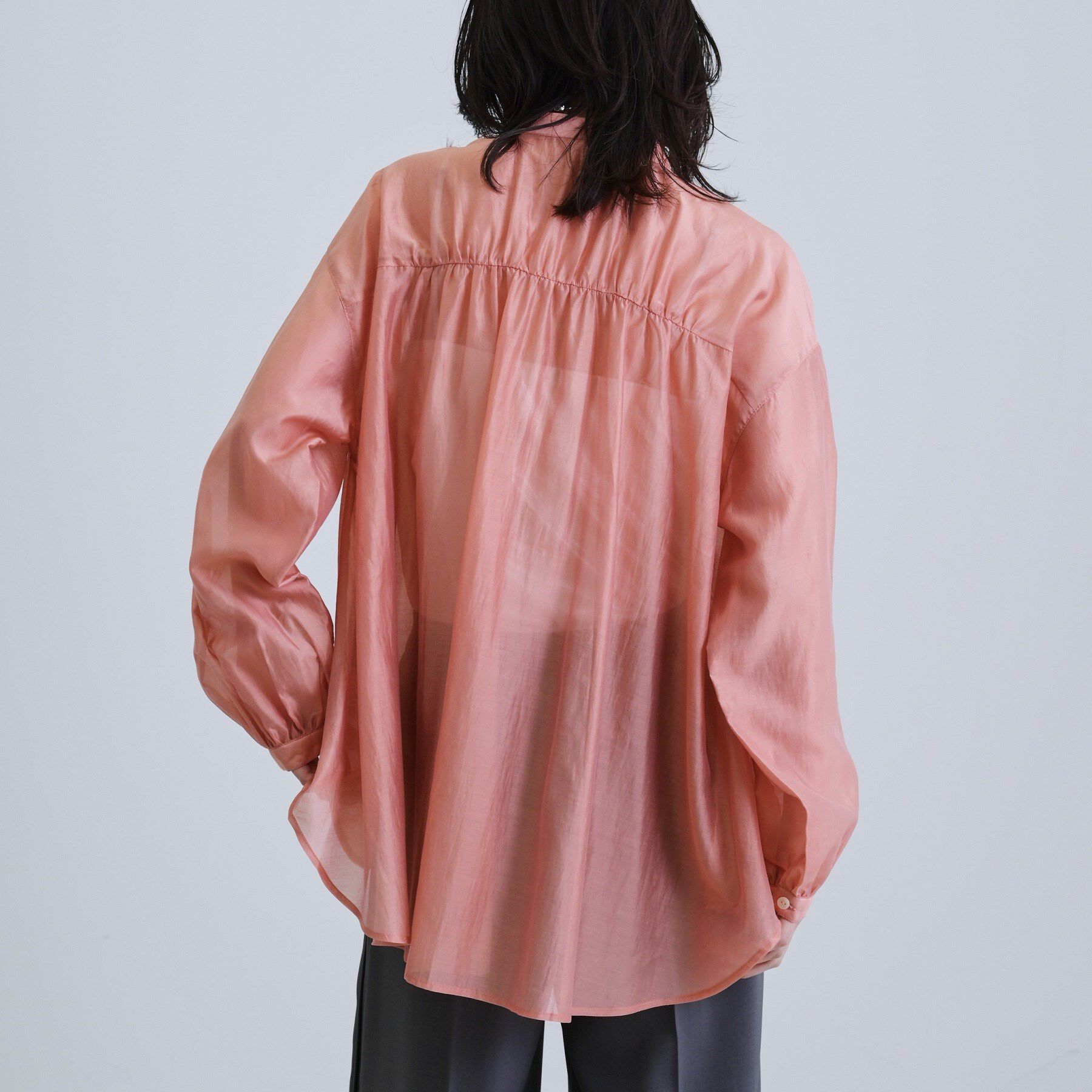 GALLEST「シアーローンミドル丈シャツ/シアーシャツ/シアートップス【洗える】」|シャツ・ブラウス|