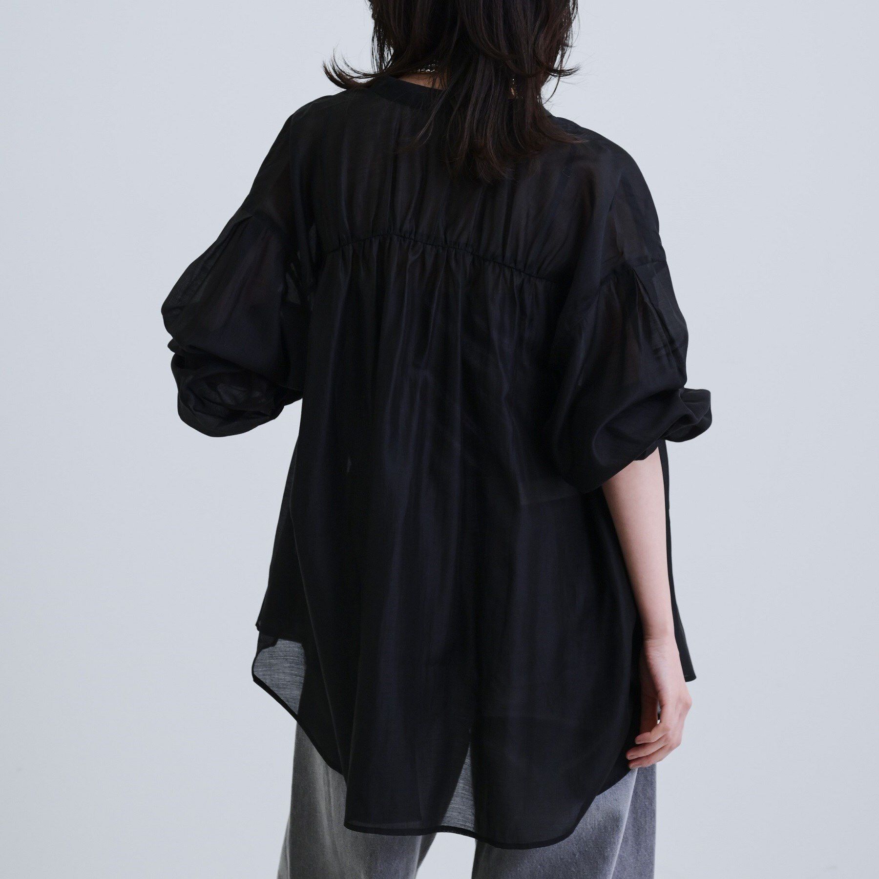 GALLEST「シアーローンミドル丈シャツ/シアーシャツ/シアートップス【洗える】」|シャツ・ブラウス|