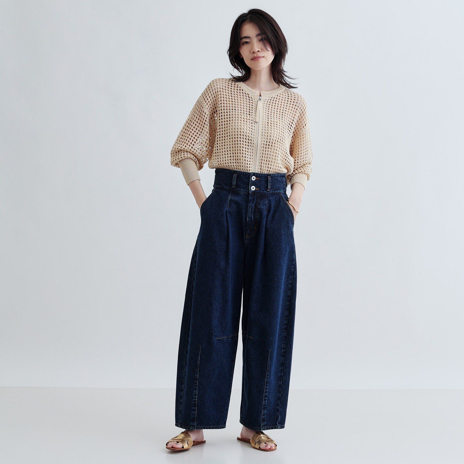 GALLEST「透かし編みニットカーディガン」|カーディガン|