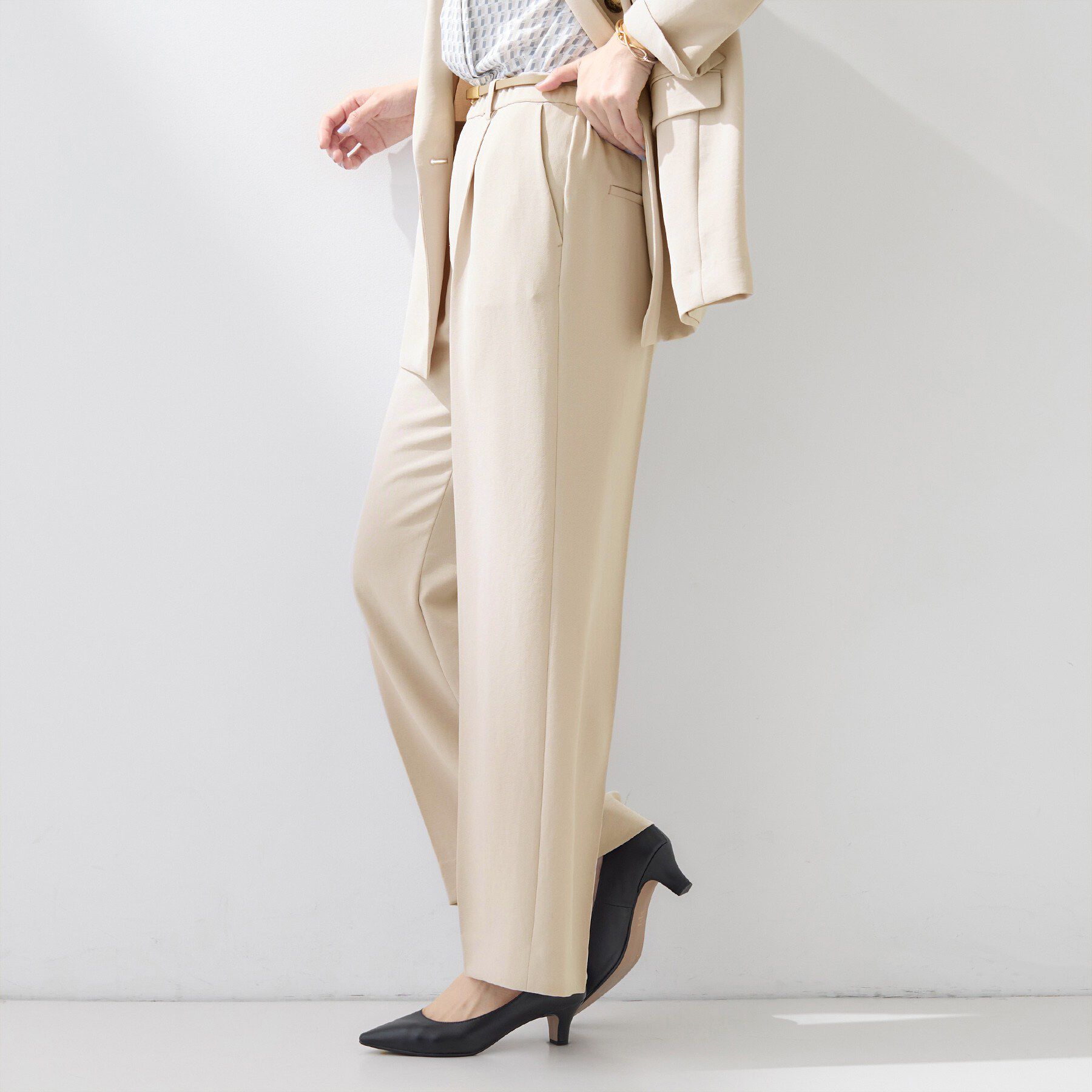 INDIVI「【洗える／UVケア／SETUP可】着る日傘ワイドパンツ」|その他|