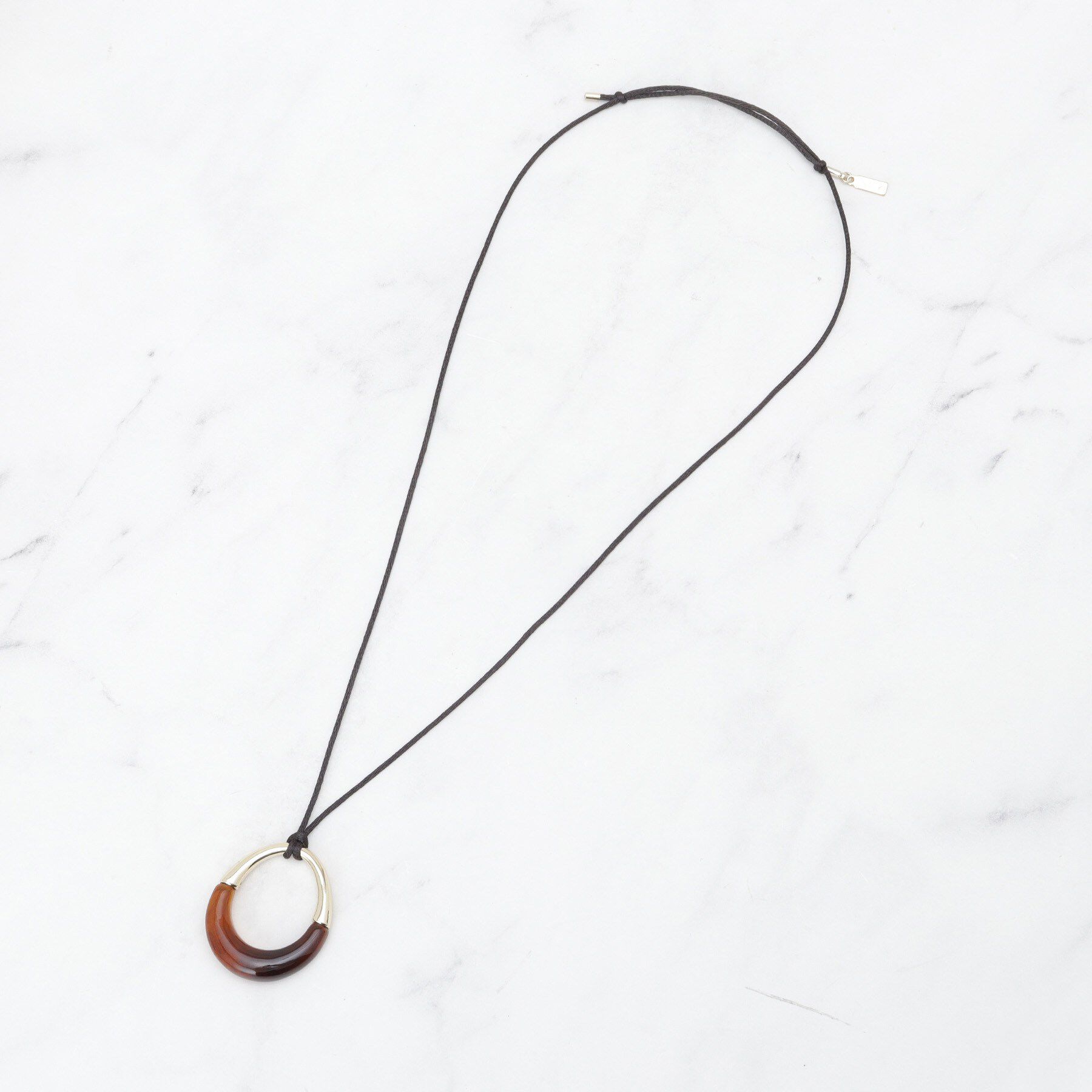 INDIVI「【長さ調整自由】マーブルバイカラー ロングネックレス」|ネックレス|