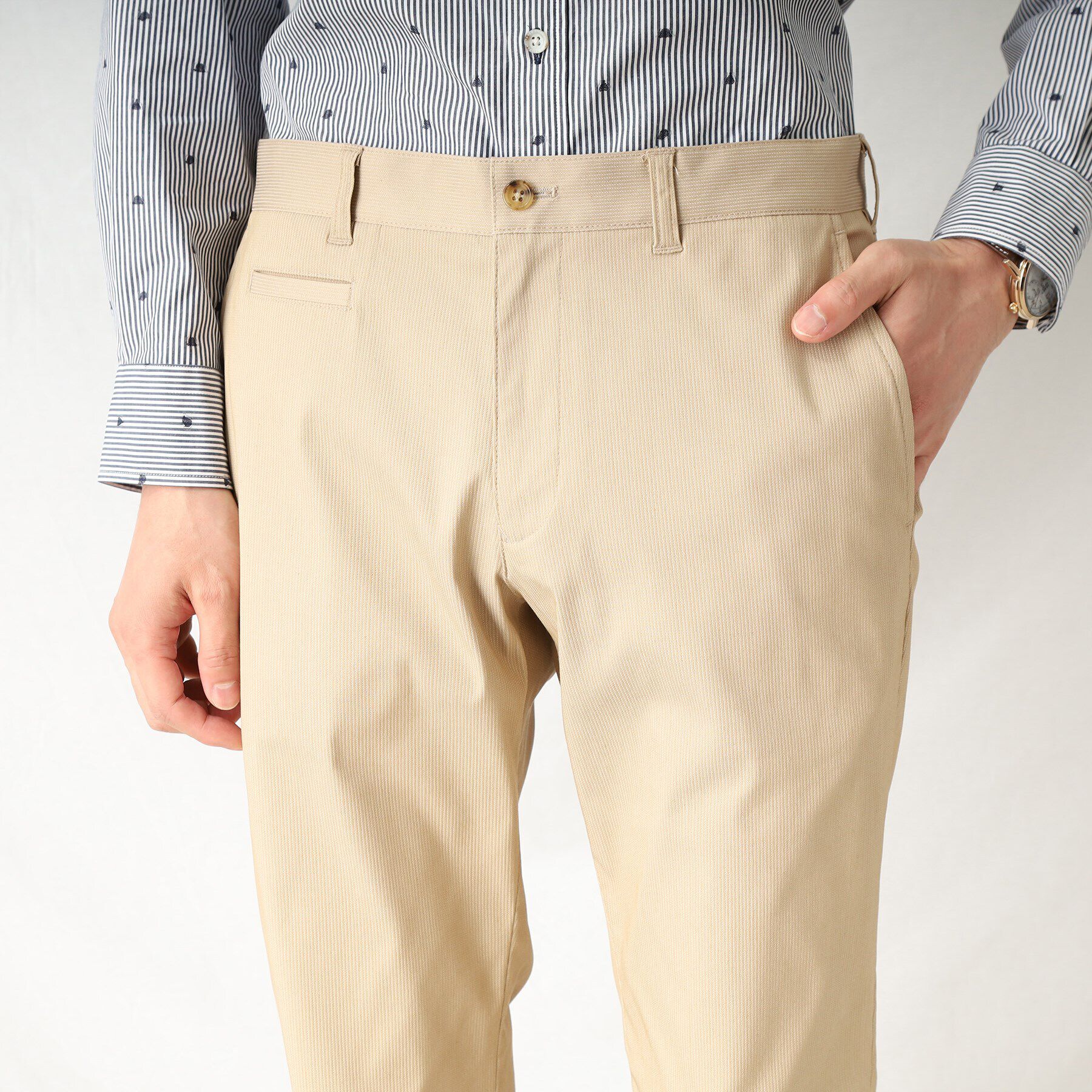 TAKEO KIKUCHI「ハイストレッチ ピケ スリム パンツ」|その他|