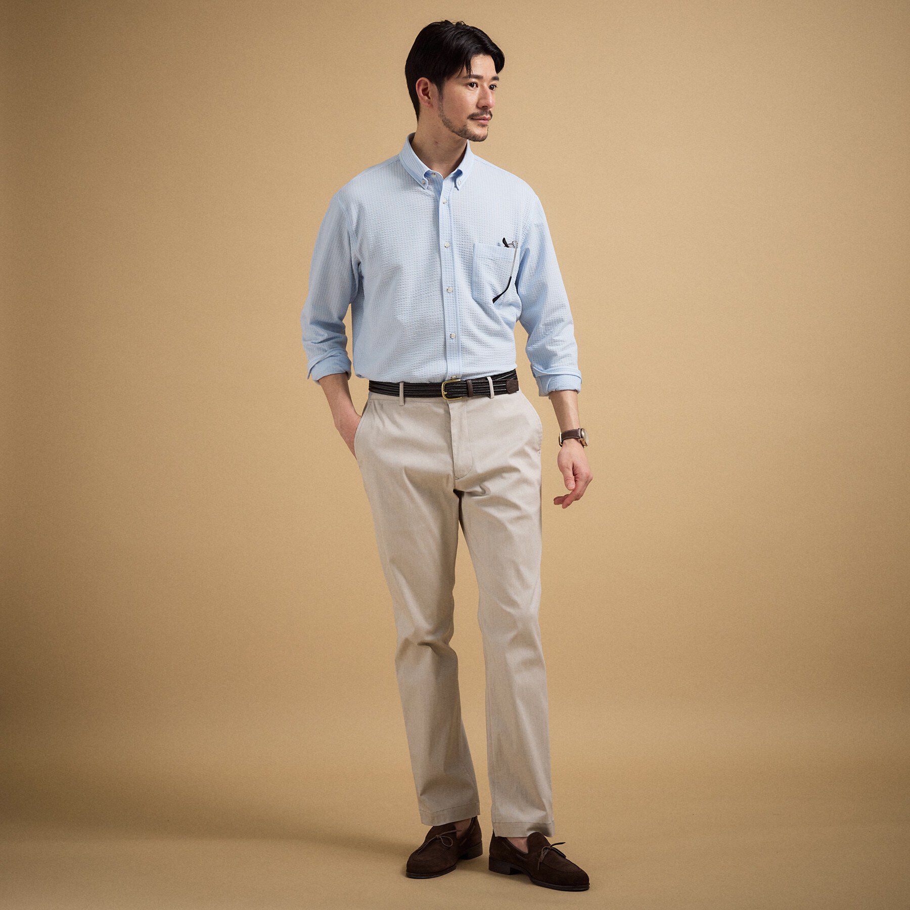 TAKEO KIKUCHI「【抗菌防臭/シーズンレス】シアサッカー ジャージシャツ」|シャツ・ブラウス|