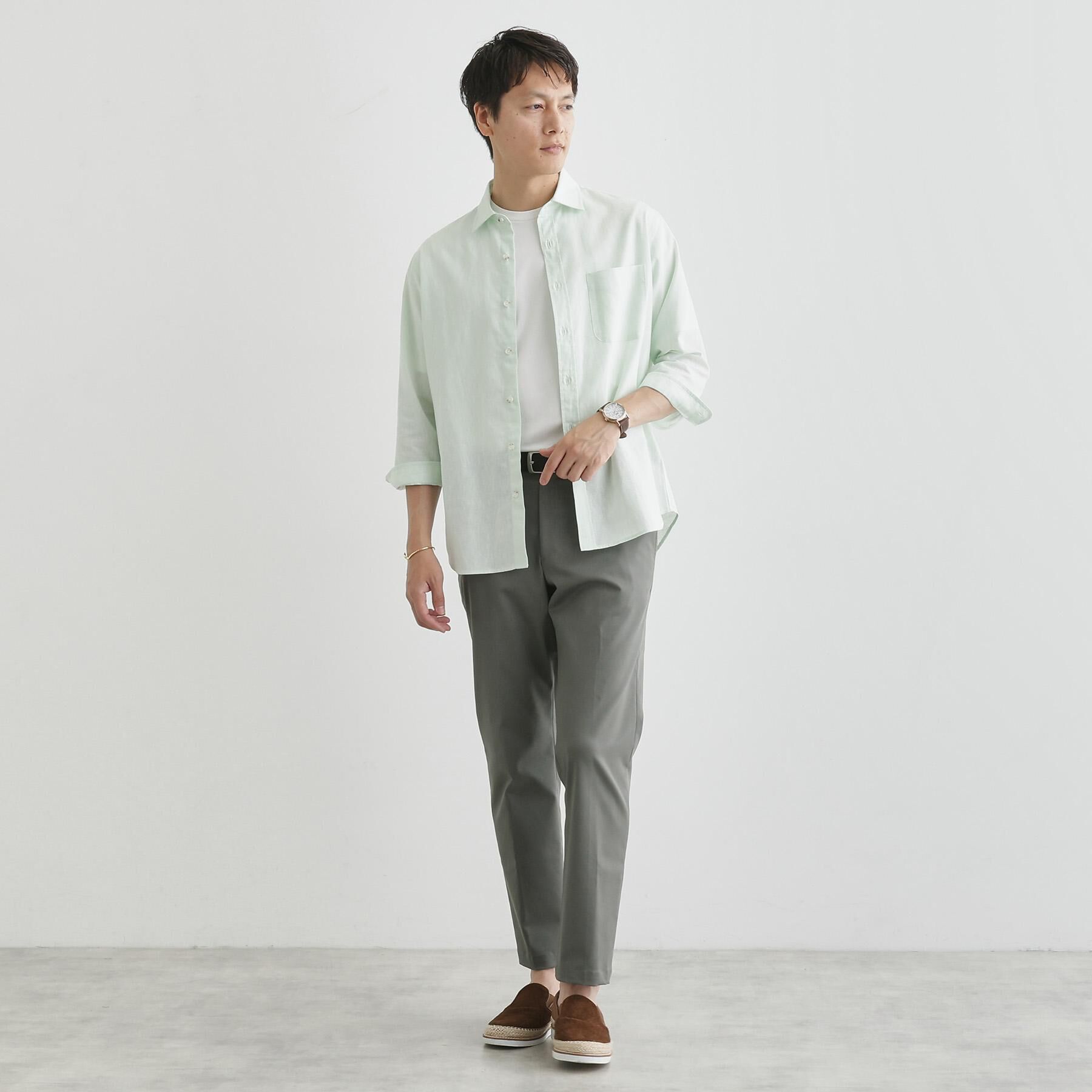 TAKEO KIKUCHI「ハイブリッド リネン 7分袖 シャツ」|シャツ・ブラウス|