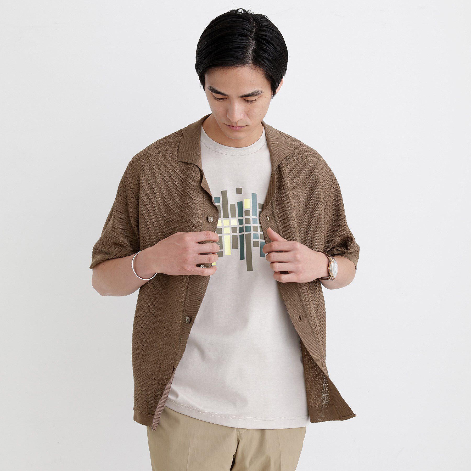 TAKEO KIKUCHI「ニットシャツ カーディガン」|カーディガン|