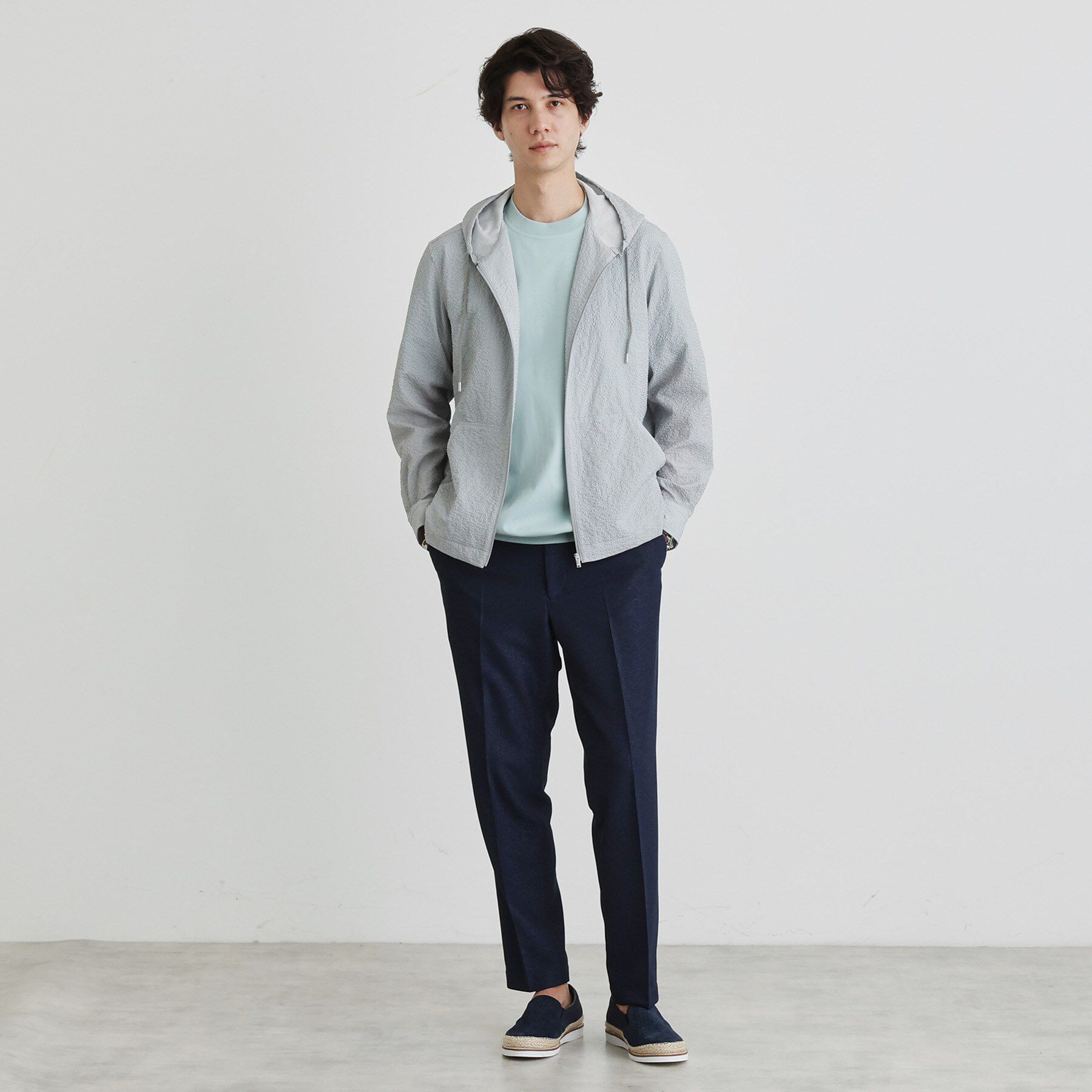 TAKEO KIKUCHI「【軽羽織】リップル プリント シャツパーカ」|パーカー|