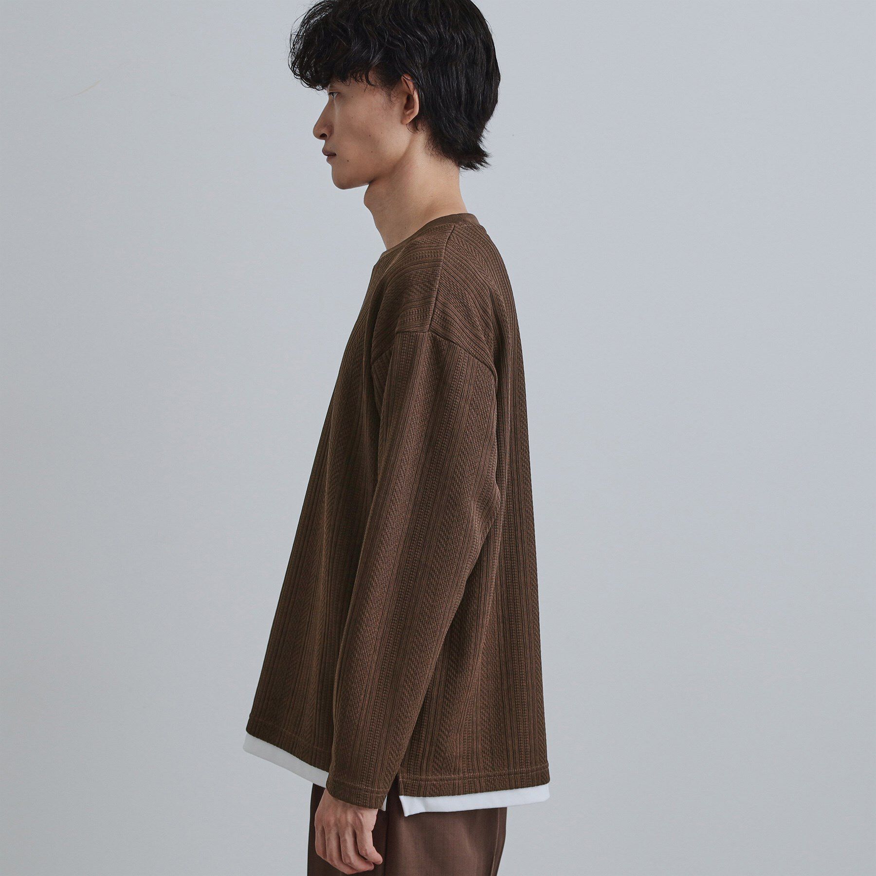 tk.TAKEO KIKUCHI「ニットライクジャカードカットソー」|Tシャツ・カットソー|