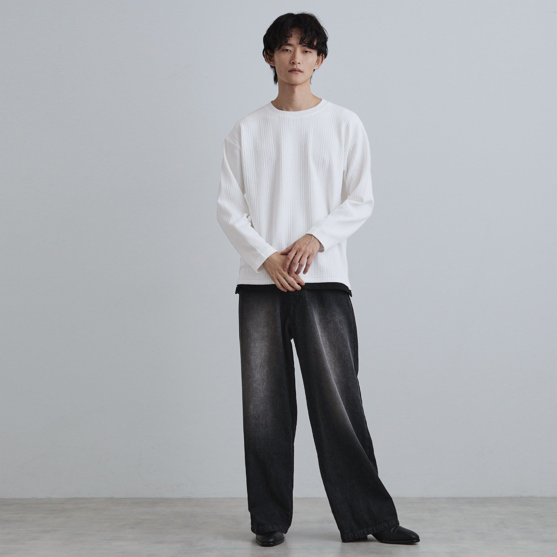 tk.TAKEO KIKUCHI「ニットライクジャカードカットソー」|Tシャツ・カットソー|