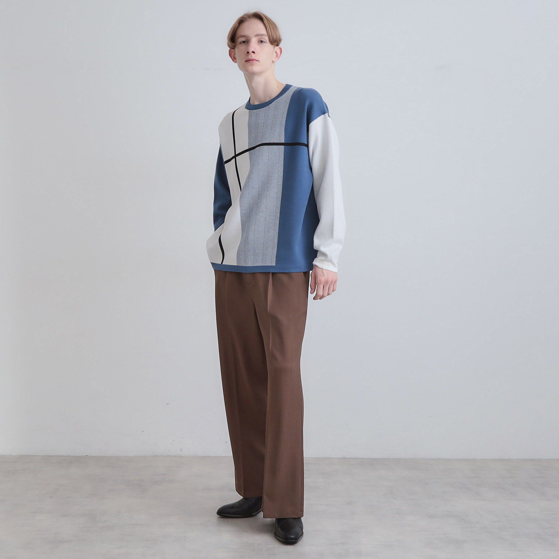 tk.TAKEO KIKUCHI「【洗える】クロスオーバーニット」|ニット・セーター|