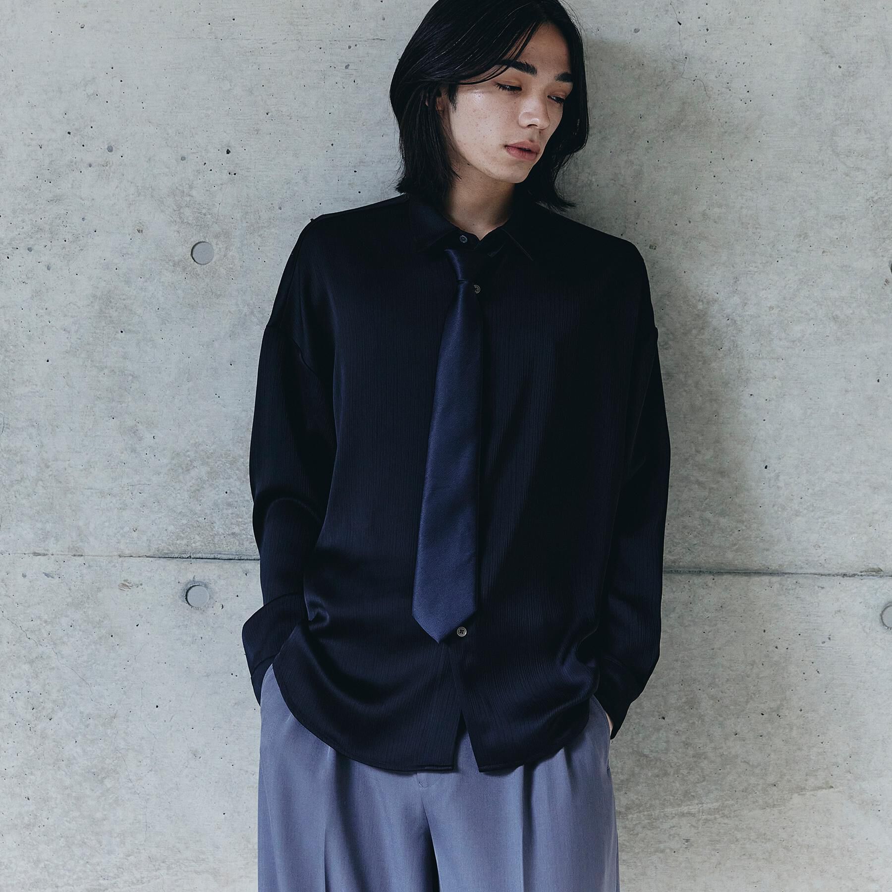 tk.TAKEO KIKUCHI「【ネクタイ付】ヨウリュウシャツ」|シャツ・ブラウス|ブラック(019)