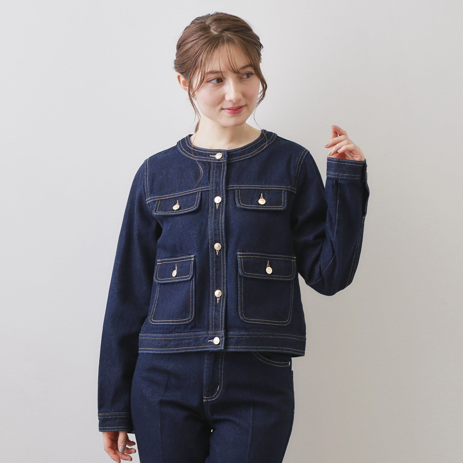 index「ミニマルノーカラーデニムジャケット【洗濯機OK】」|デニムジャケット|