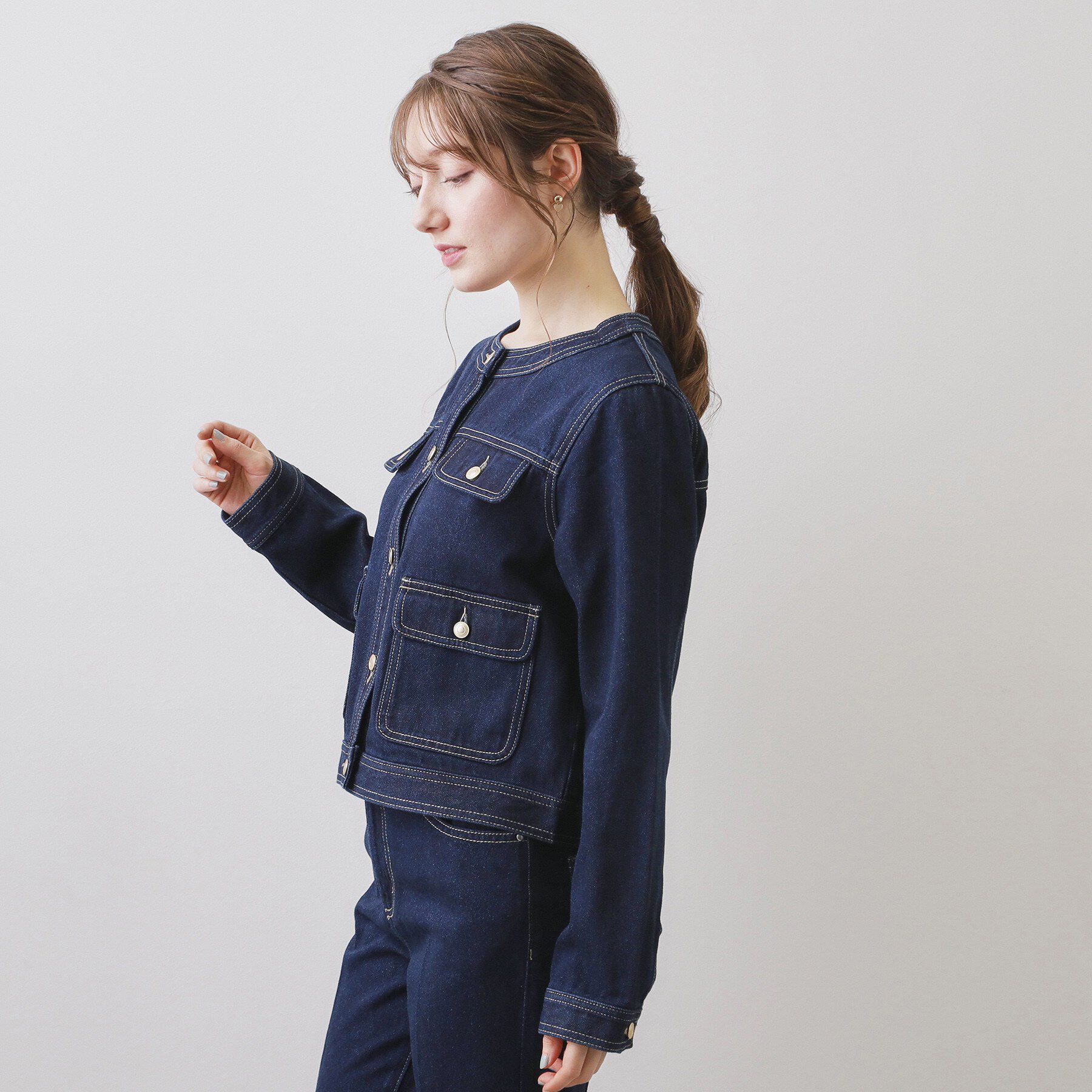 index「ミニマルノーカラーデニムジャケット【洗濯機OK】」|デニムジャケット|