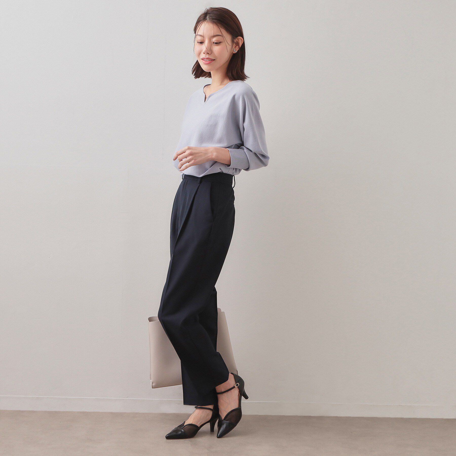 index「フロントパーツ付きドルマンスリーブニット【洗濯機OK/抗ピル】《7col》」|ニット・セーター|