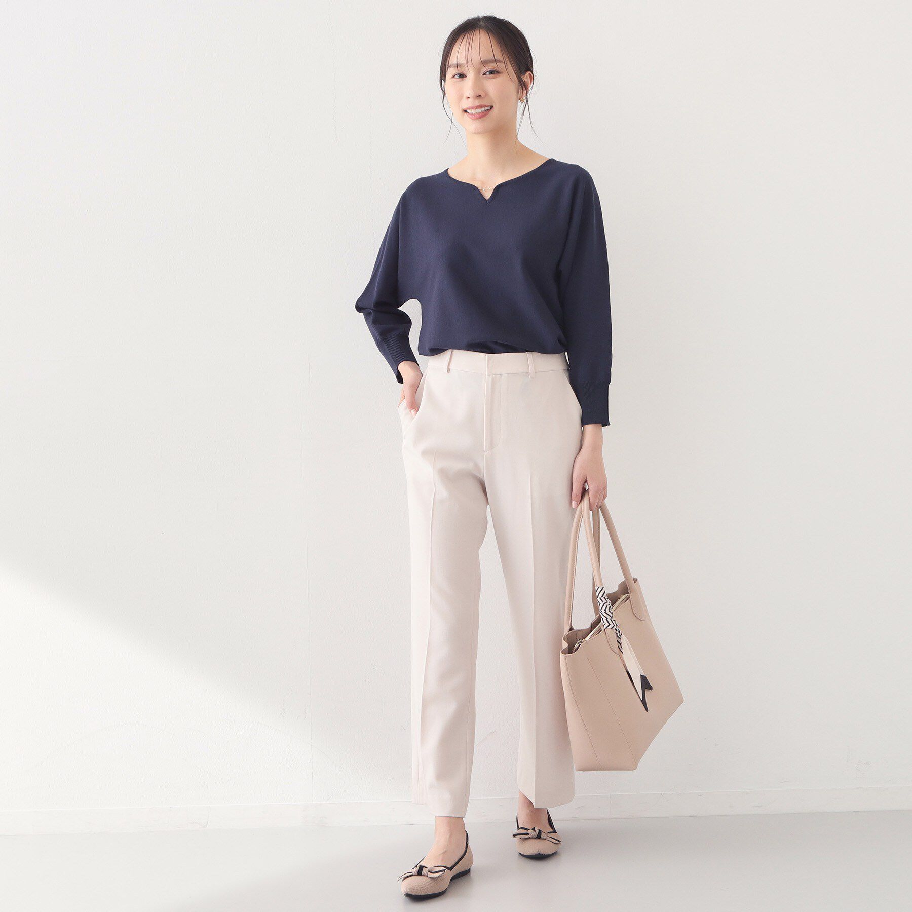 index「フロントパーツ付きドルマンスリーブニット【洗濯機OK/抗ピル】《7col》」|ニット・セーター|