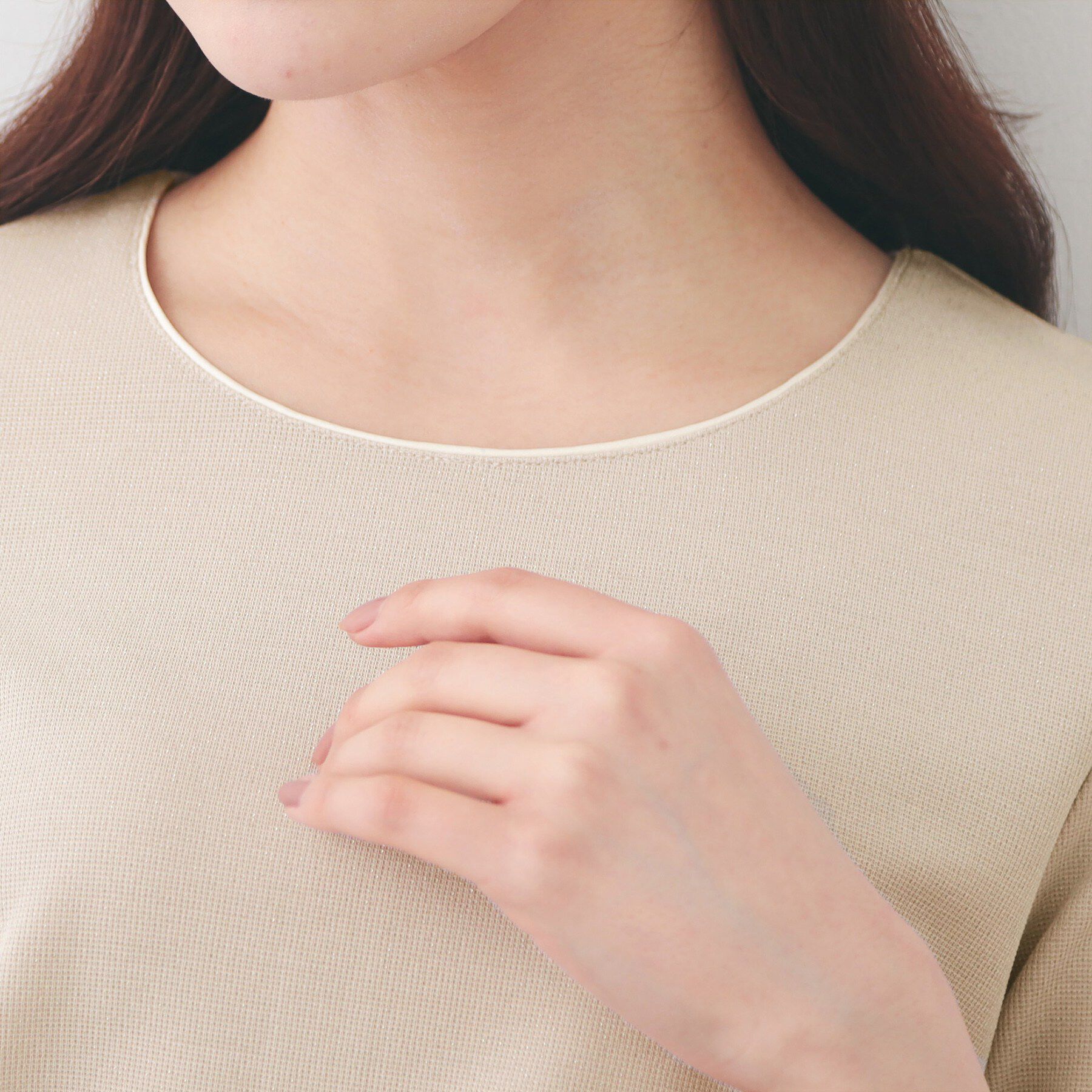 index「フレアスリーブバイカラートップス【洗濯機OK/接触冷感/UVケア】」|Tシャツ・カットソー|