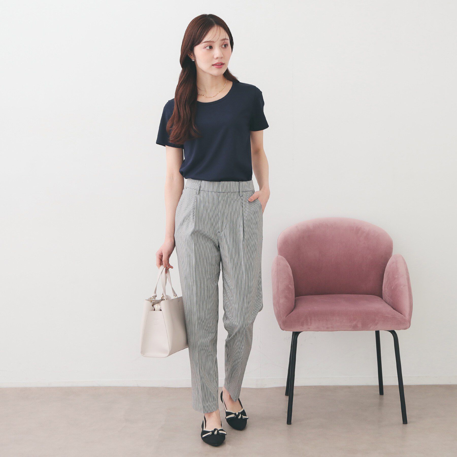 index「薄手なのに透けにくい！ベーシックTシャツ【洗濯機OK/接触冷感/吸水速乾/透け防止/UVケア】《S～」|Tシャツ・カットソー|