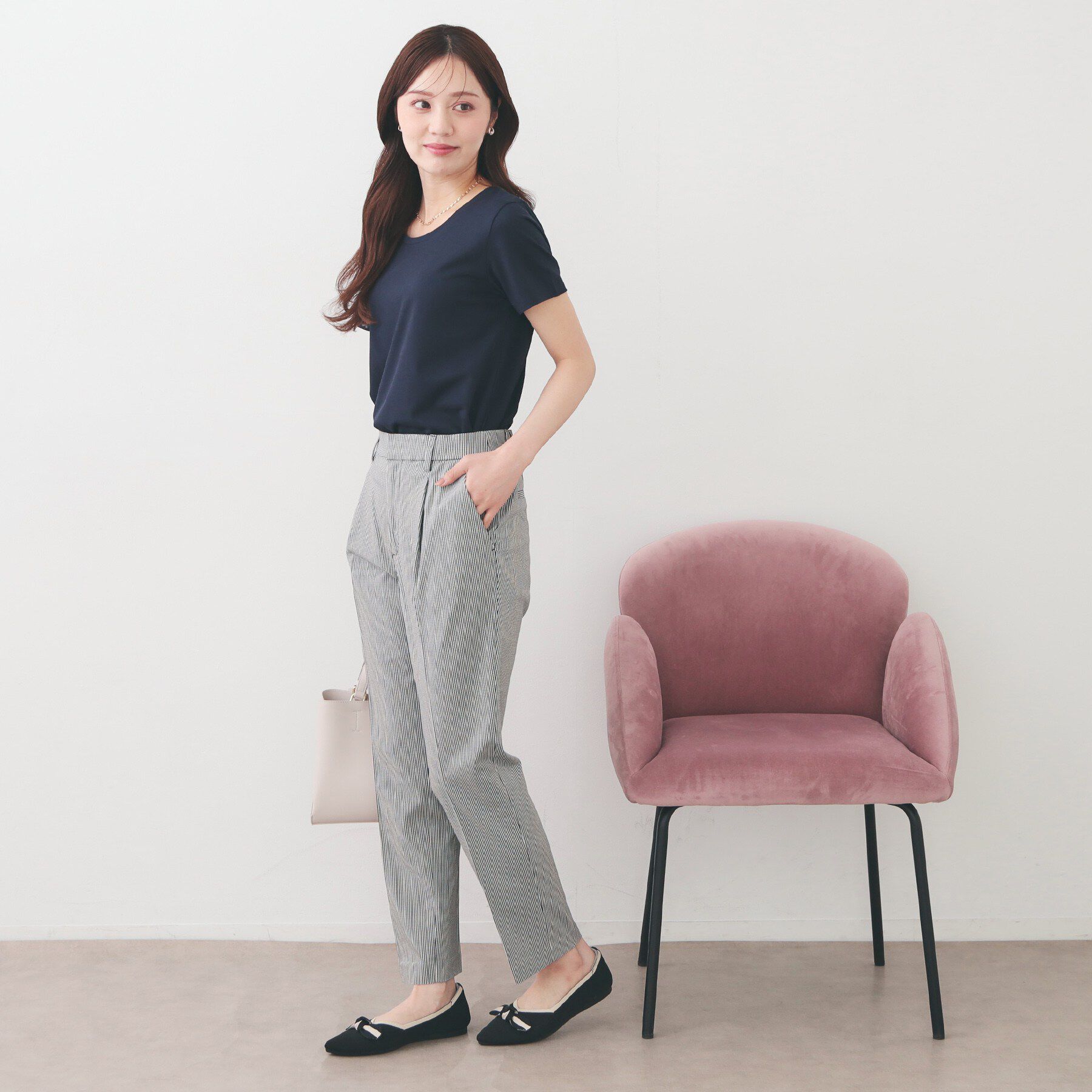 index「薄手なのに透けにくい！ベーシックTシャツ【洗濯機OK/接触冷感/吸水速乾/透け防止/UVケア】《S～」|Tシャツ・カットソー|