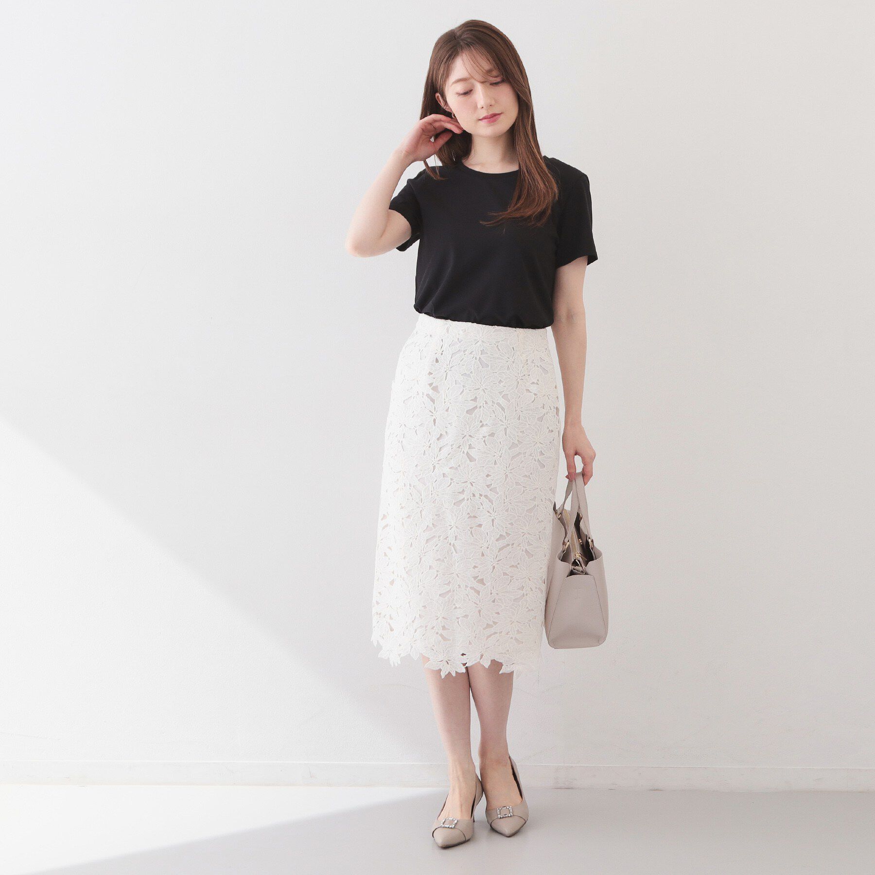 index「薄手なのに透けにくい！ベーシックTシャツ【洗濯機OK/接触冷感/吸水速乾/透け防止/UVケア】《S～」|Tシャツ・カットソー|