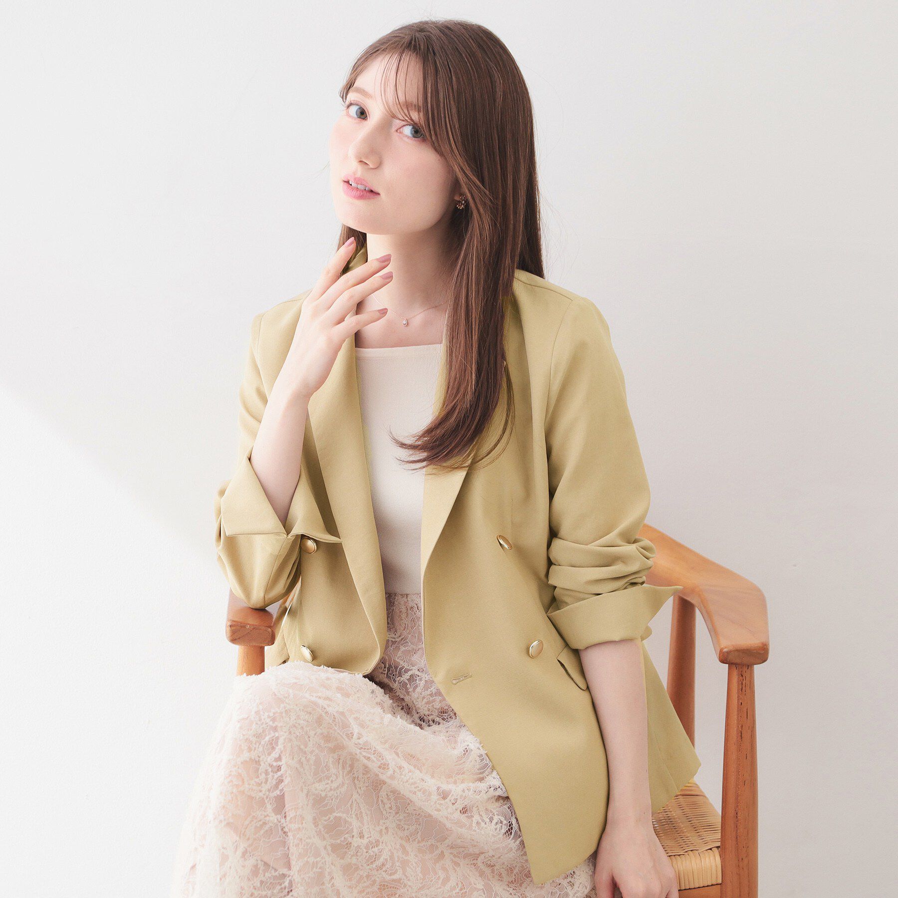 index「多機能ダブルブレストテーラードジャケット【洗濯機OK/接触冷感/吸水速乾/イージーアイロン/防シワ】」|テーラードジャケット|ベージュ(052)