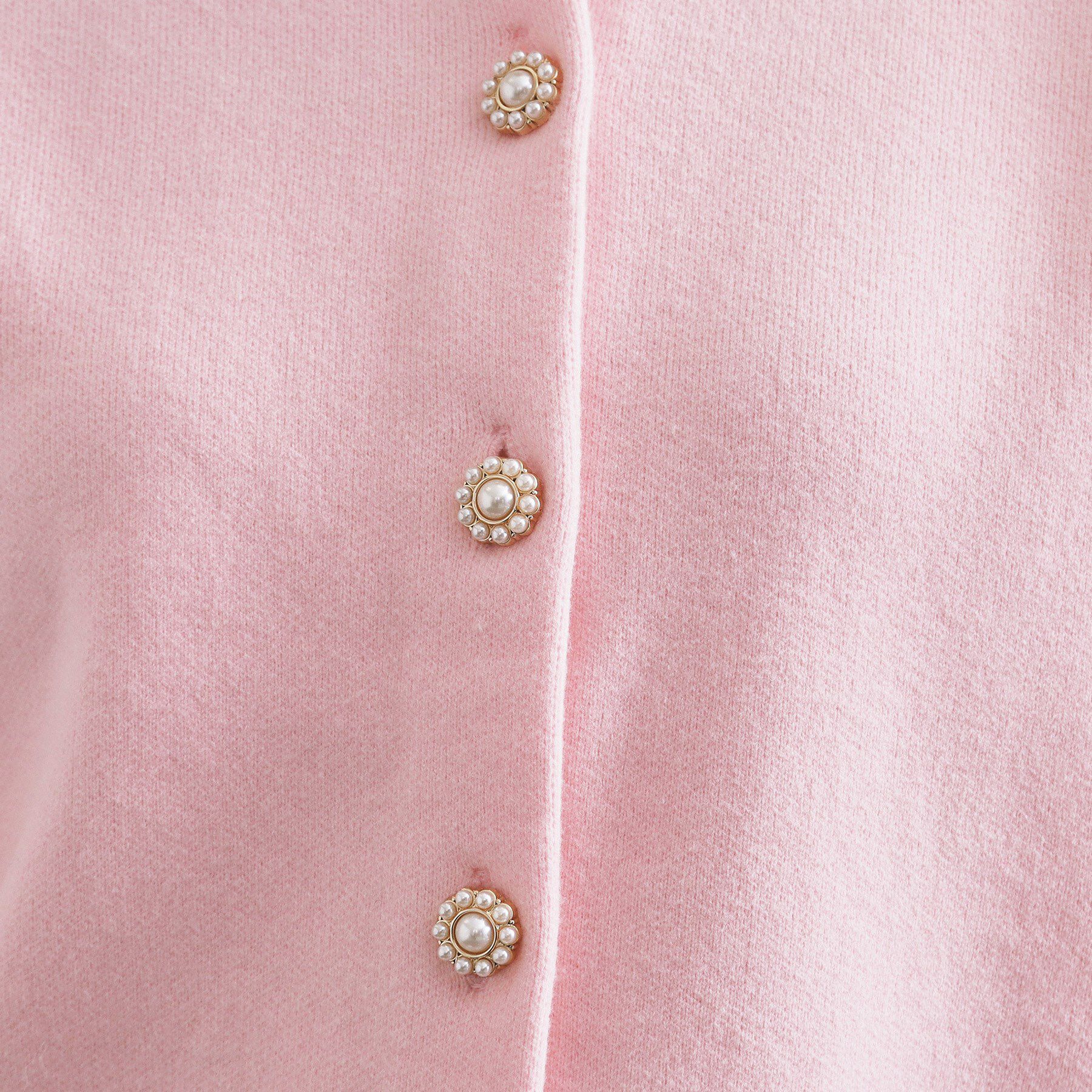 OPAQUE.CLIP「フェイクパールビジューボタンニットカーディガン【洗濯機OK】」|カーディガン|