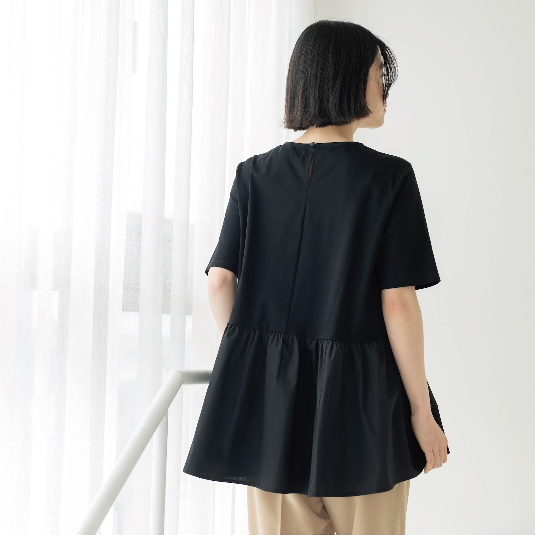 OPAQUE.CLIP「ペプラムドッキングカットソー【洗濯機OK】」|Tシャツ・カットソー|