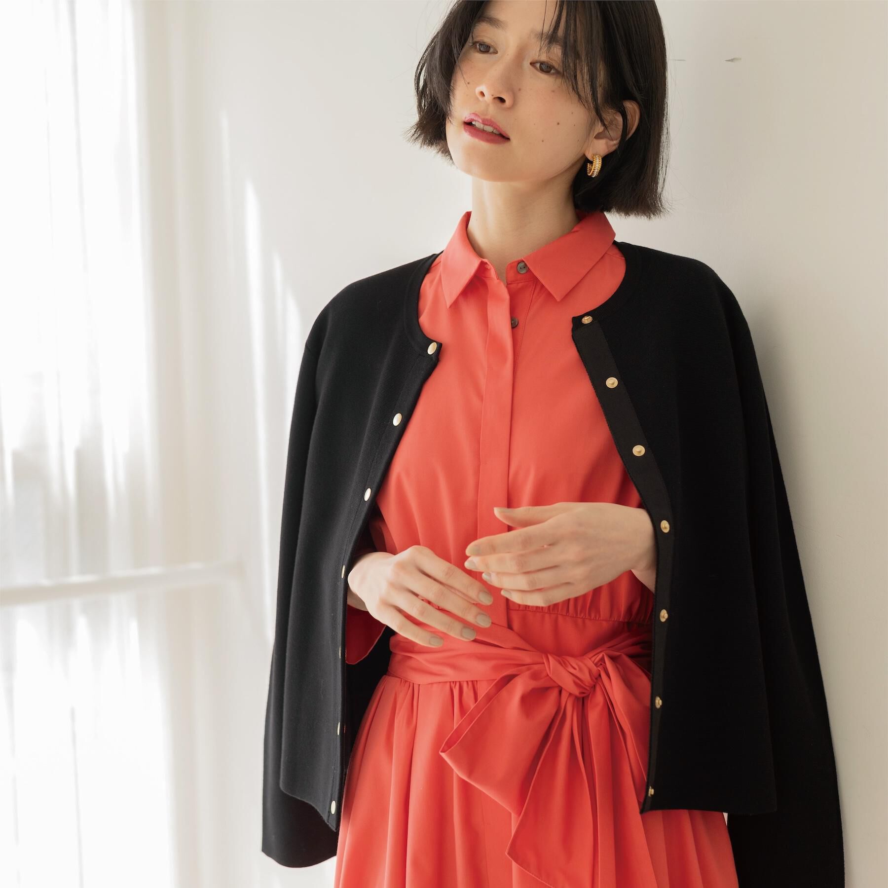 OPAQUE.CLIP「スナップボタンニットカーディガン【洗濯機OK/抗ピル】」|カーディガン|