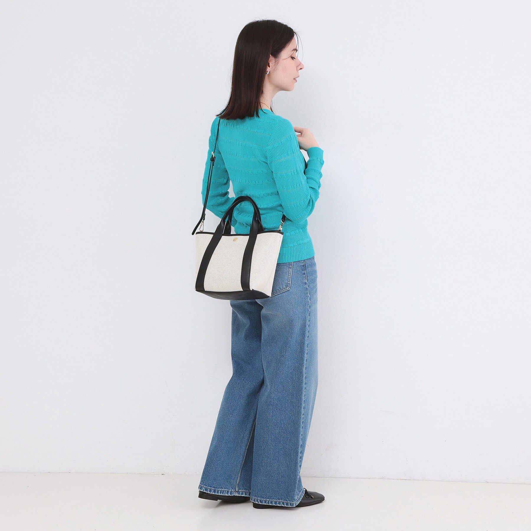 OPAQUE.CLIP「【2WAY】キャンバス&times;合皮コンビミドルトート」|トートバッグ|