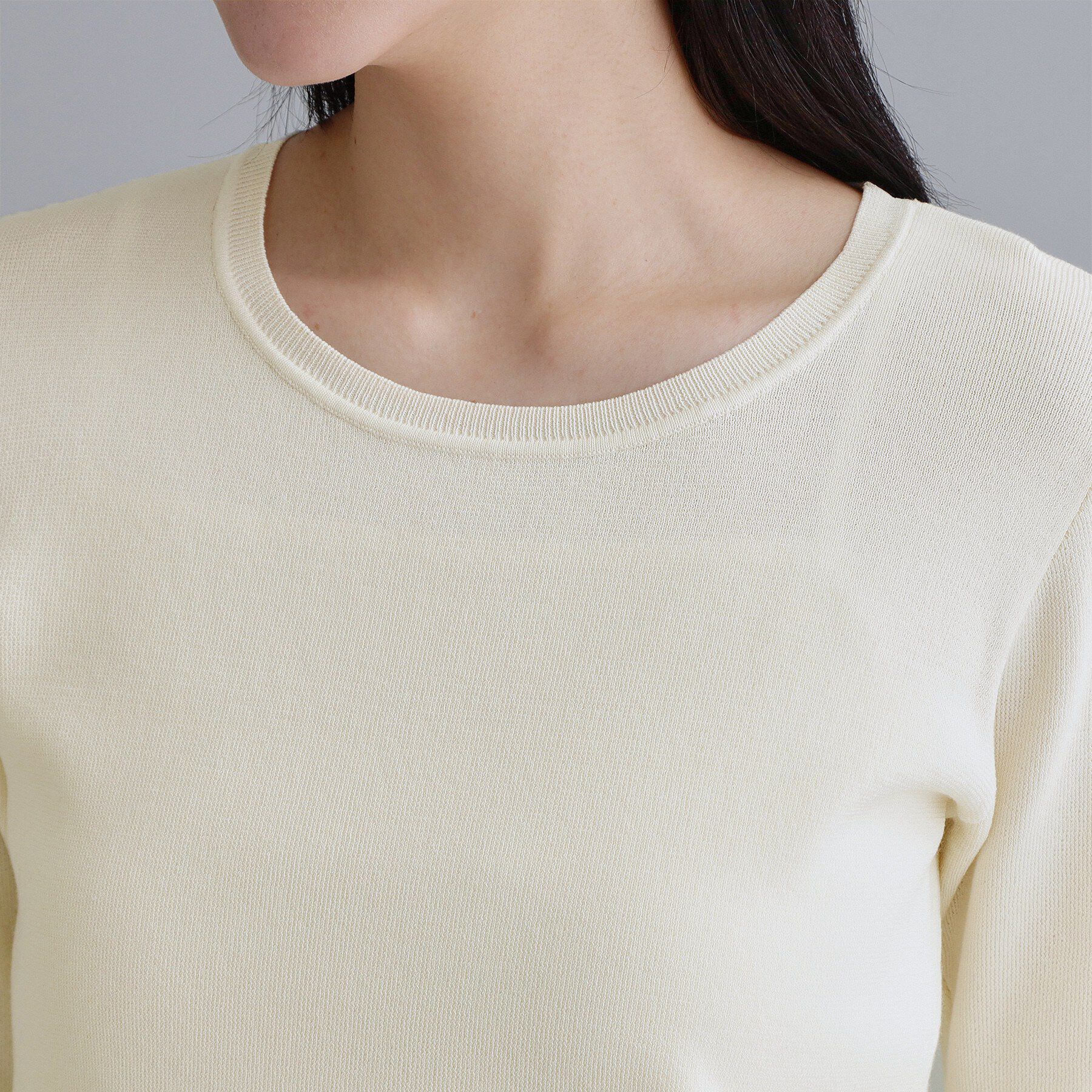 OPAQUE.CLIP「【es】裾イレギュラーヘムレースニット【洗濯機OK】」|ニット・セーター|