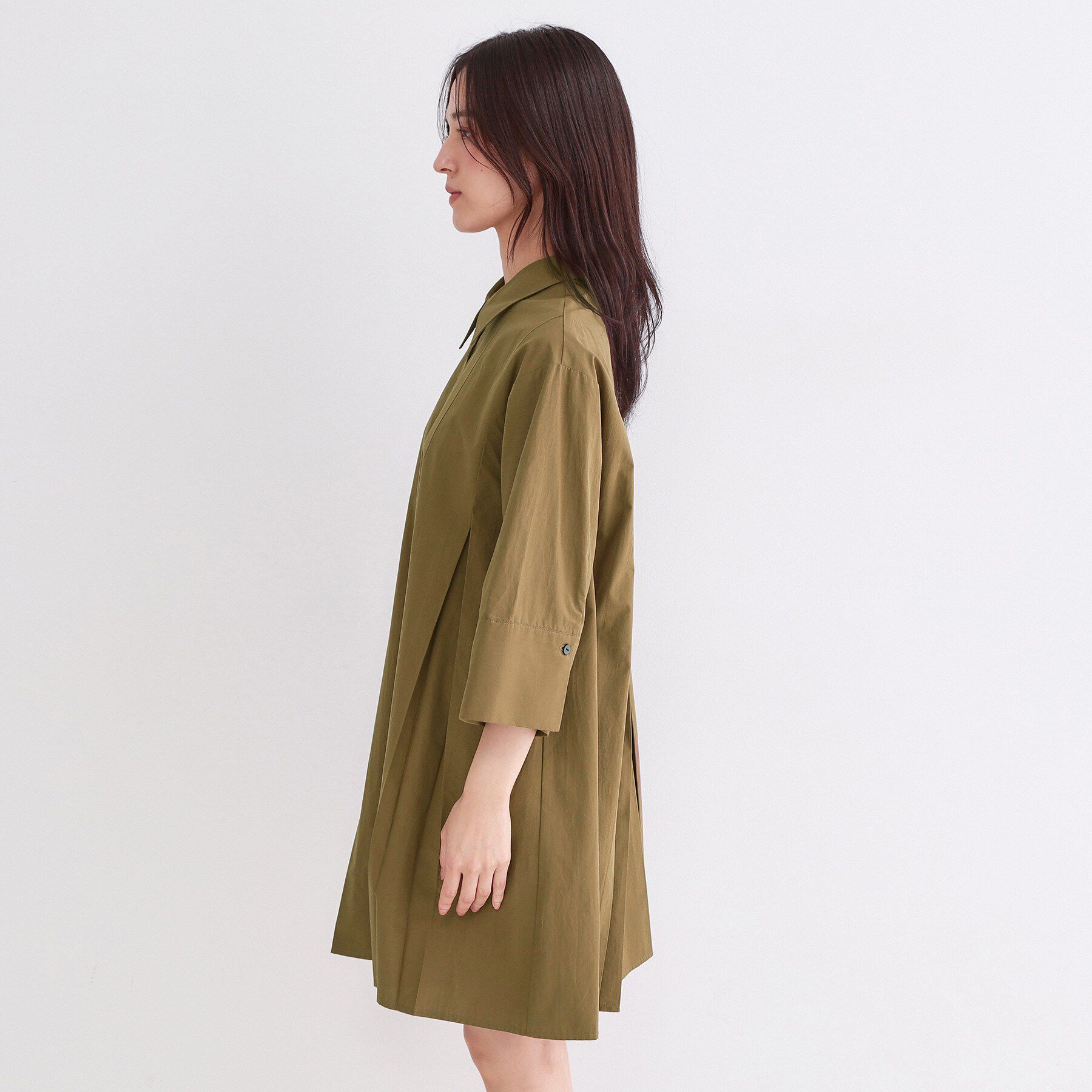 OPAQUE.CLIP「プリーツミニシャツワンピース【洗濯機OK】」|ワンピース|