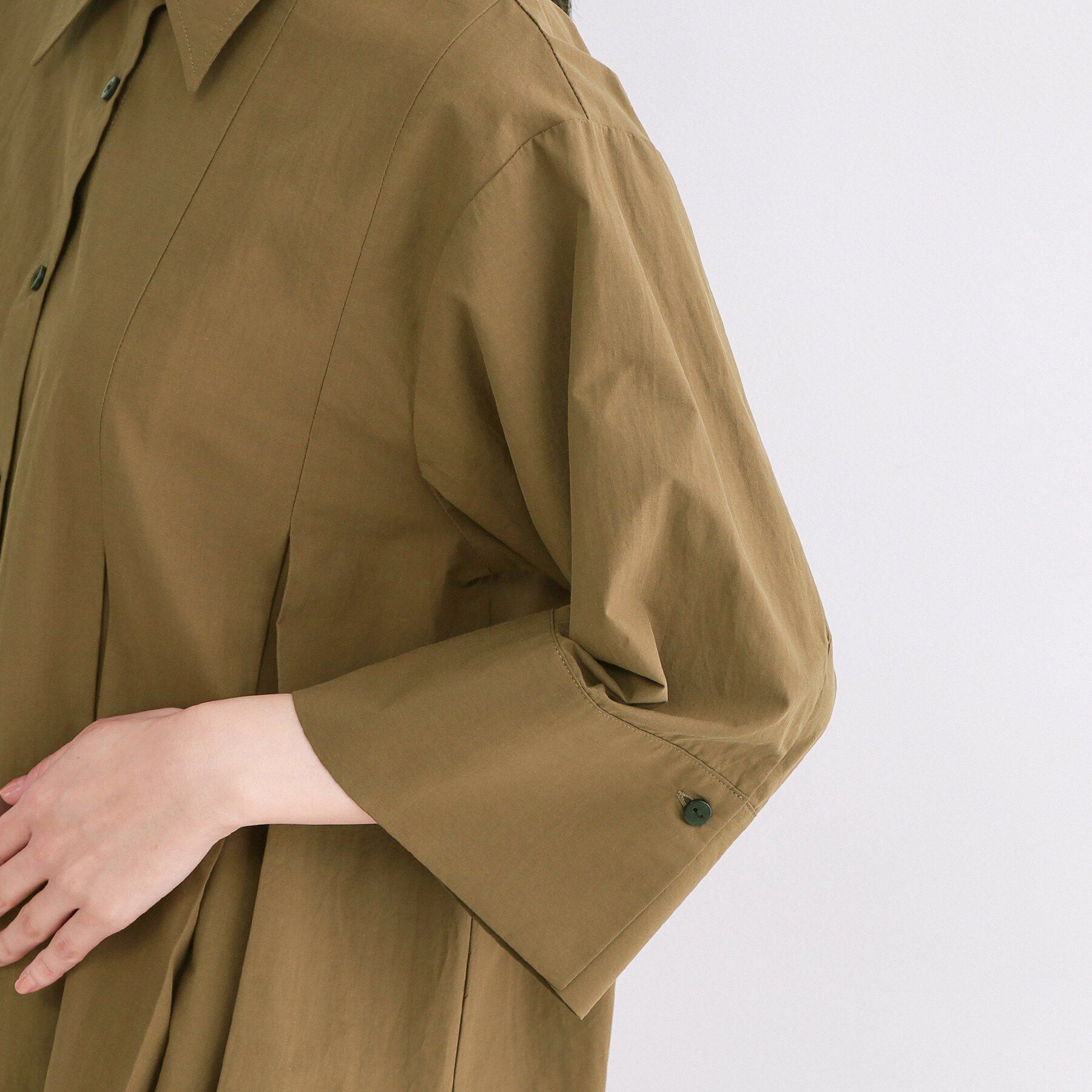 OPAQUE.CLIP「プリーツミニシャツワンピース【洗濯機OK】」|ワンピース|