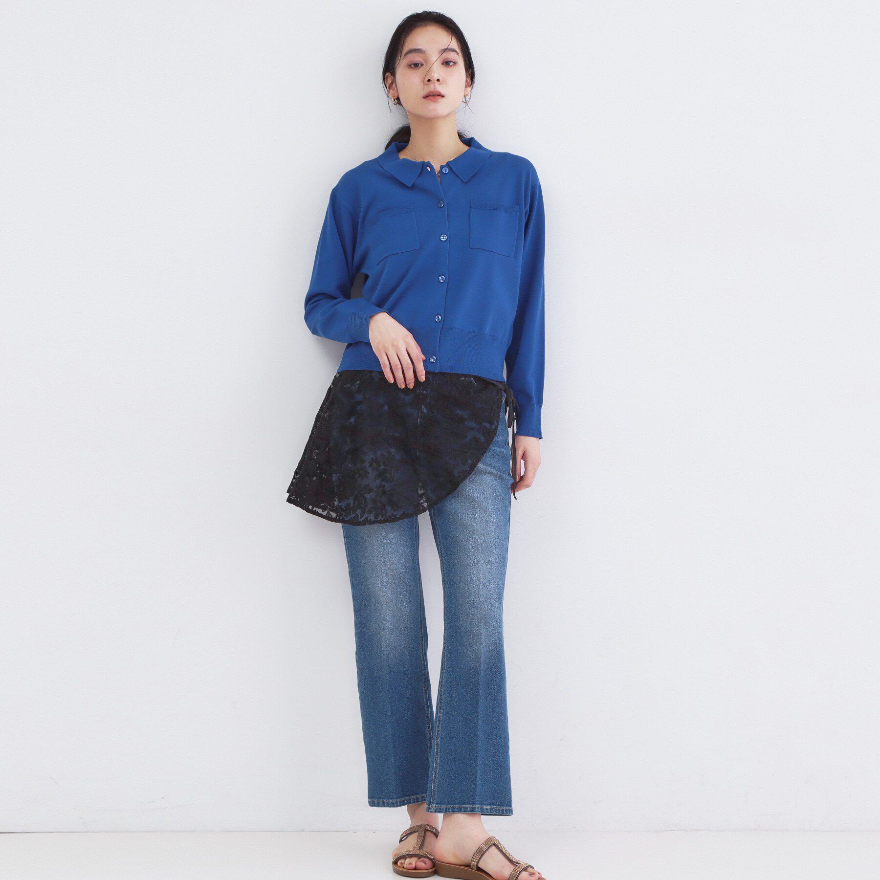 OPAQUE.CLIP「刺繍レースケープ【洗濯機OK】」|ストール|