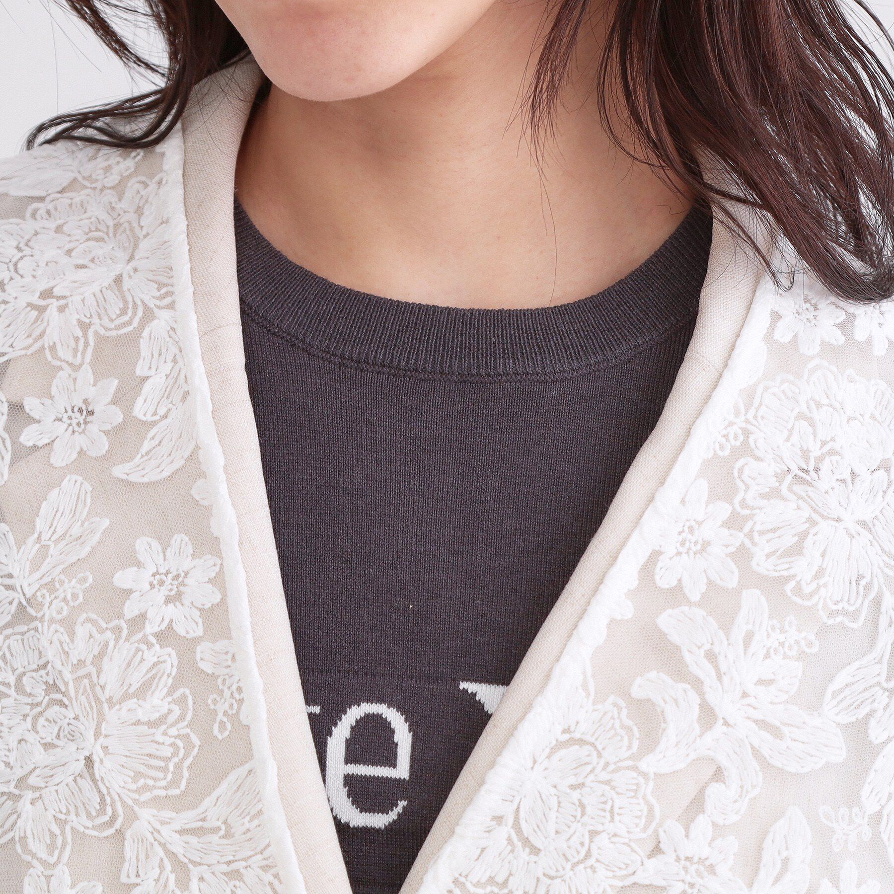 OPAQUE.CLIP「刺繍レースケープ【洗濯機OK】」|ストール|