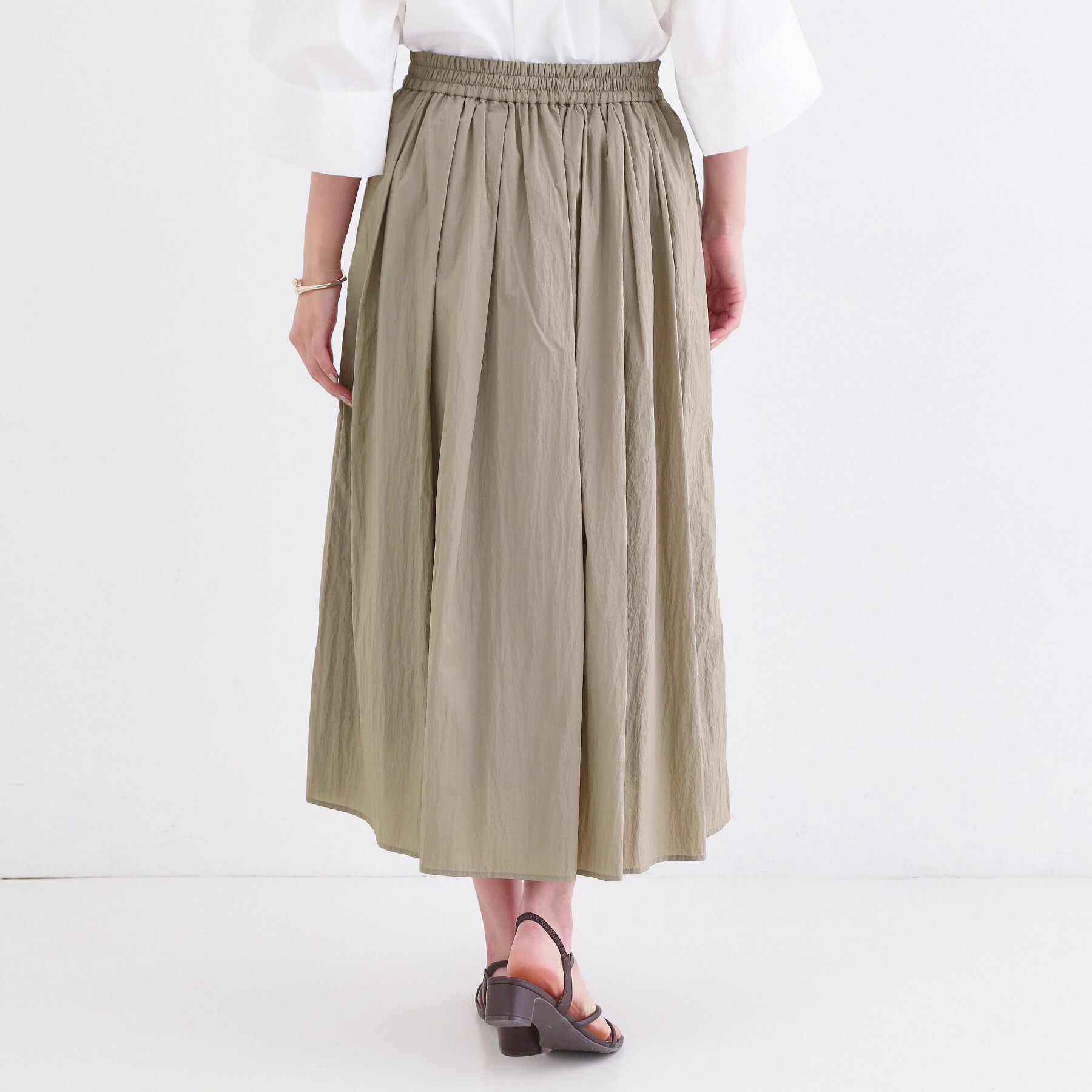 OPAQUE.CLIP「シアーヴィンテージイージーフレアスカート【洗濯機OK】」|スカート|